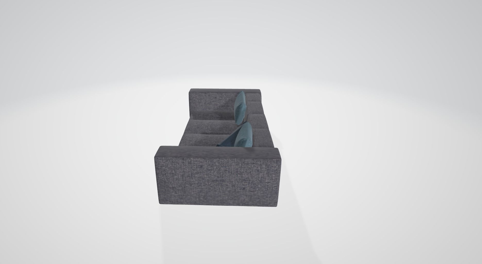 gray sofa with pillows Free 3D model_3