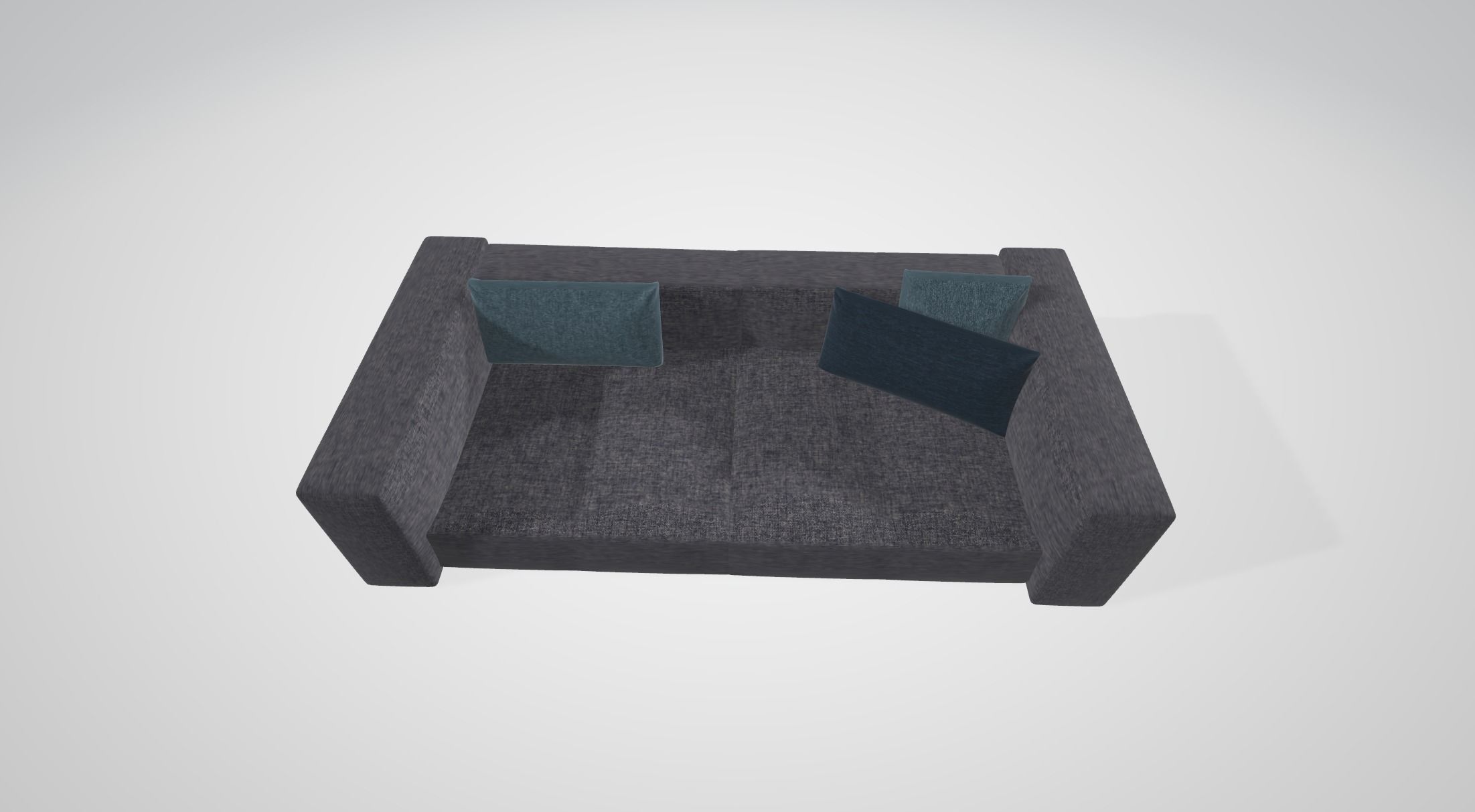 gray sofa with pillows Free 3D model_1