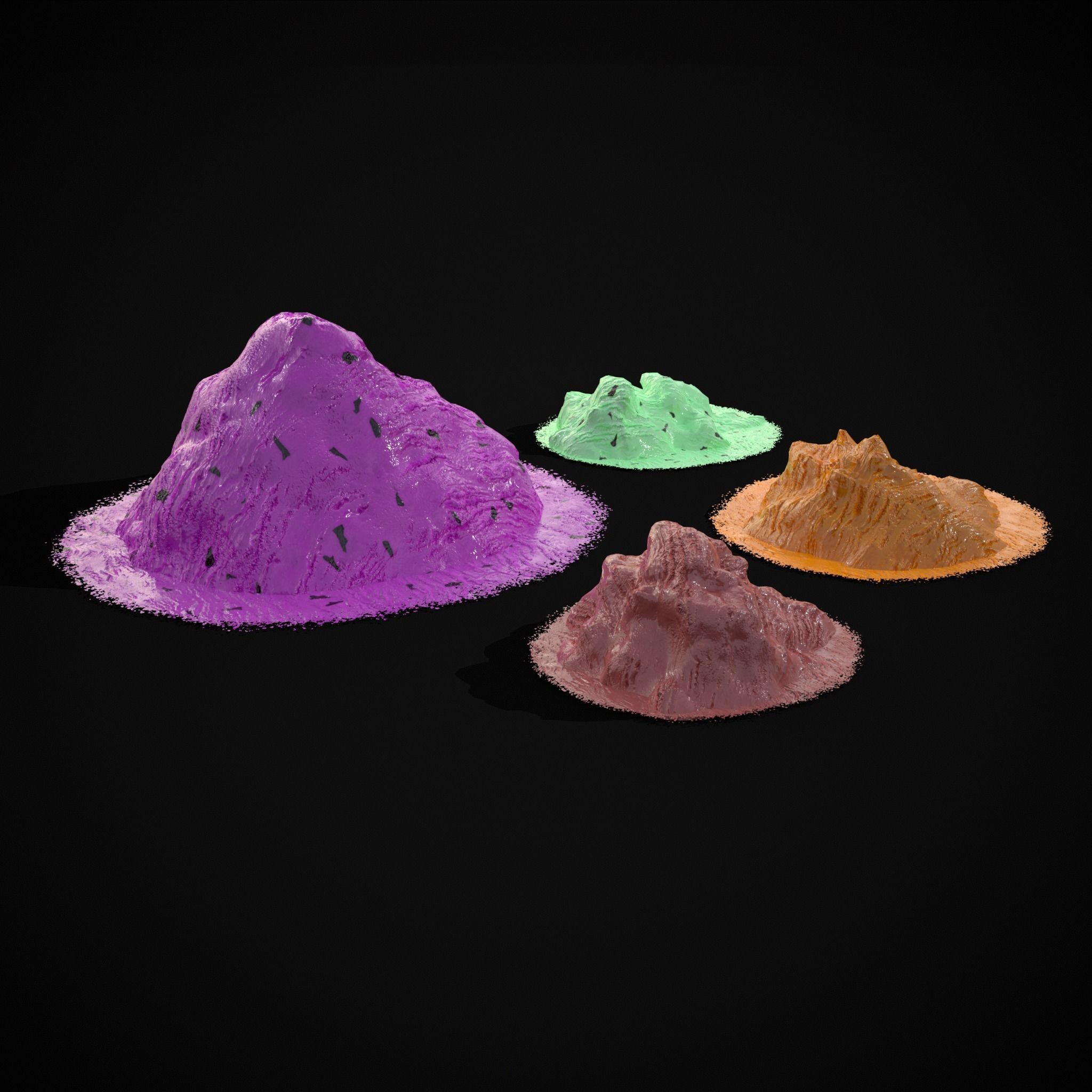Ice Cream Piles Low-poly 3D model_2