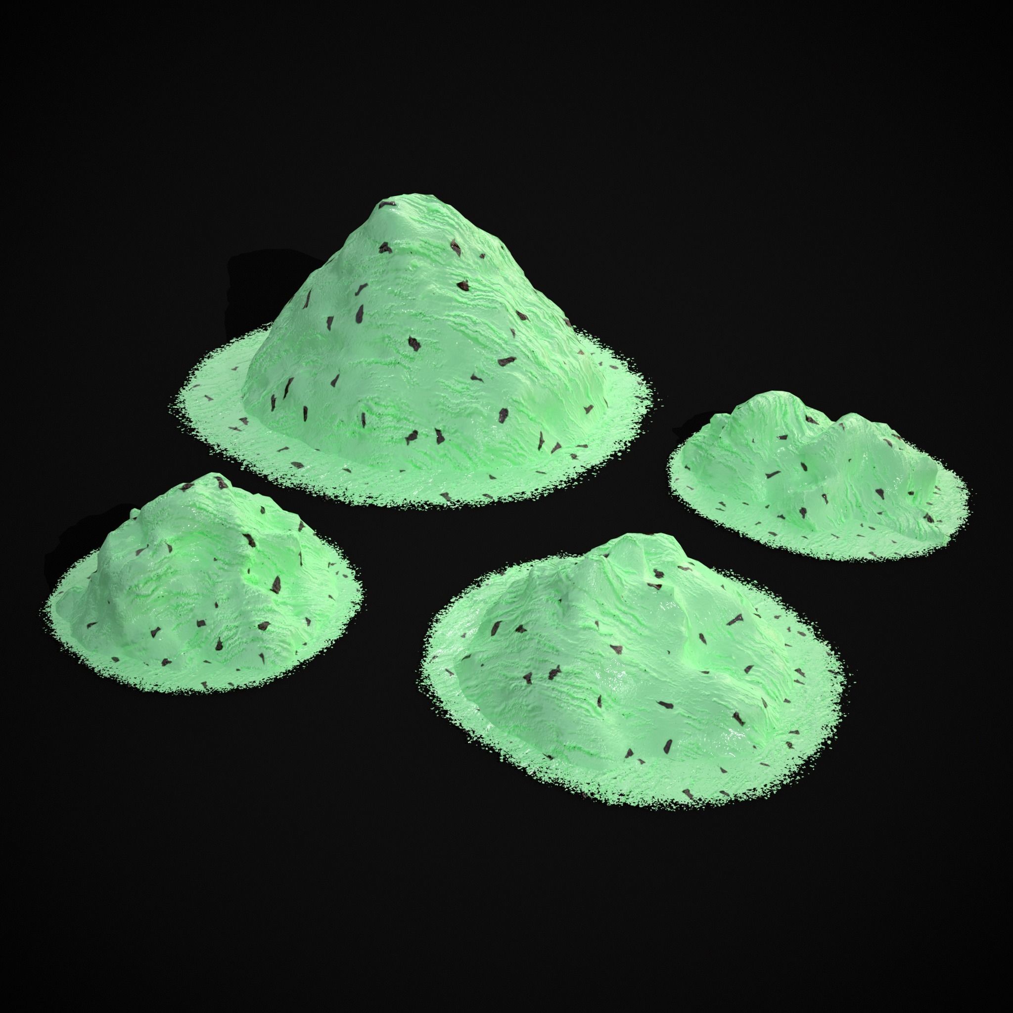 Ice Cream Piles Low-poly 3D model_15