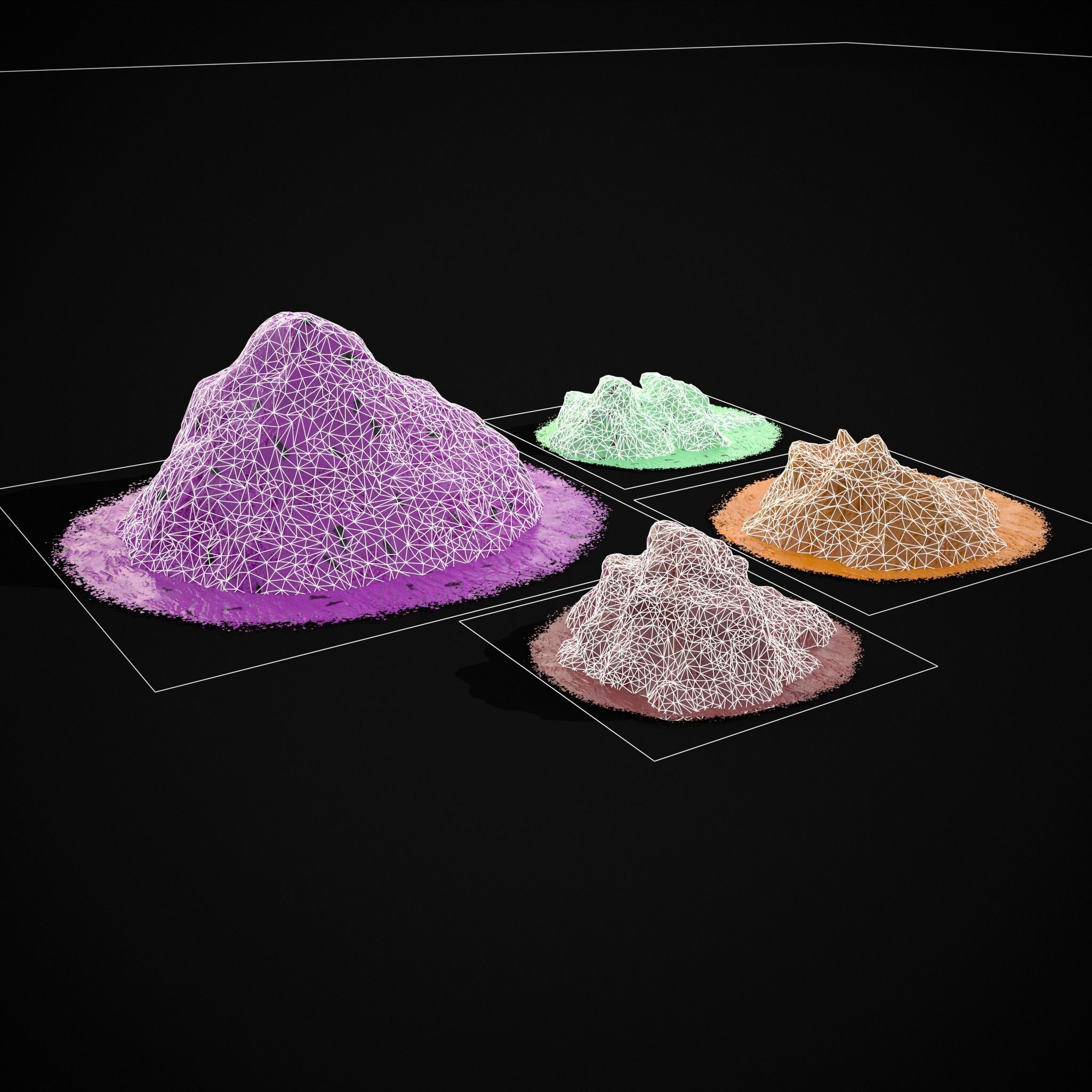 Ice Cream Piles Low-poly 3D model_3