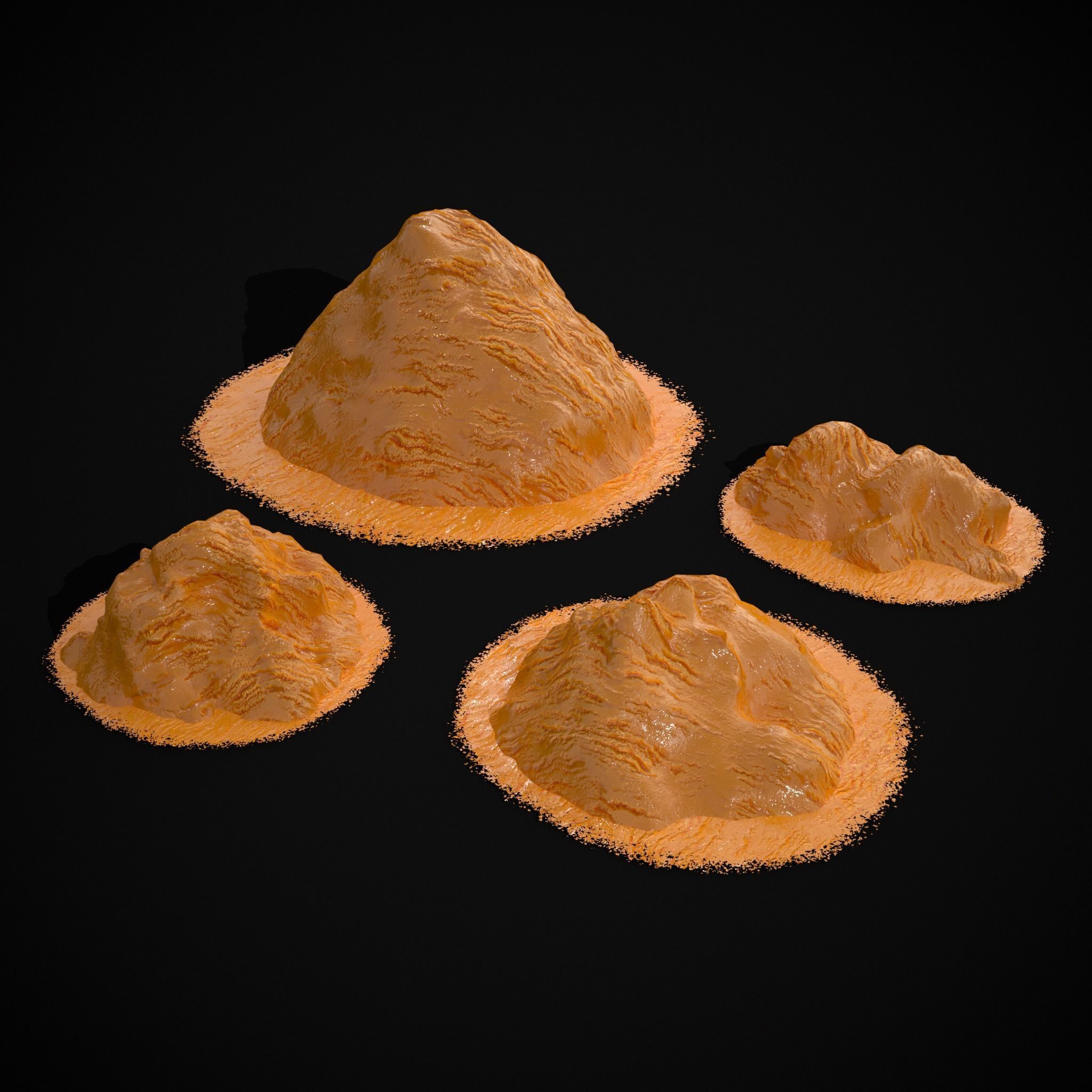 Ice Cream Piles Low-poly 3D model_16