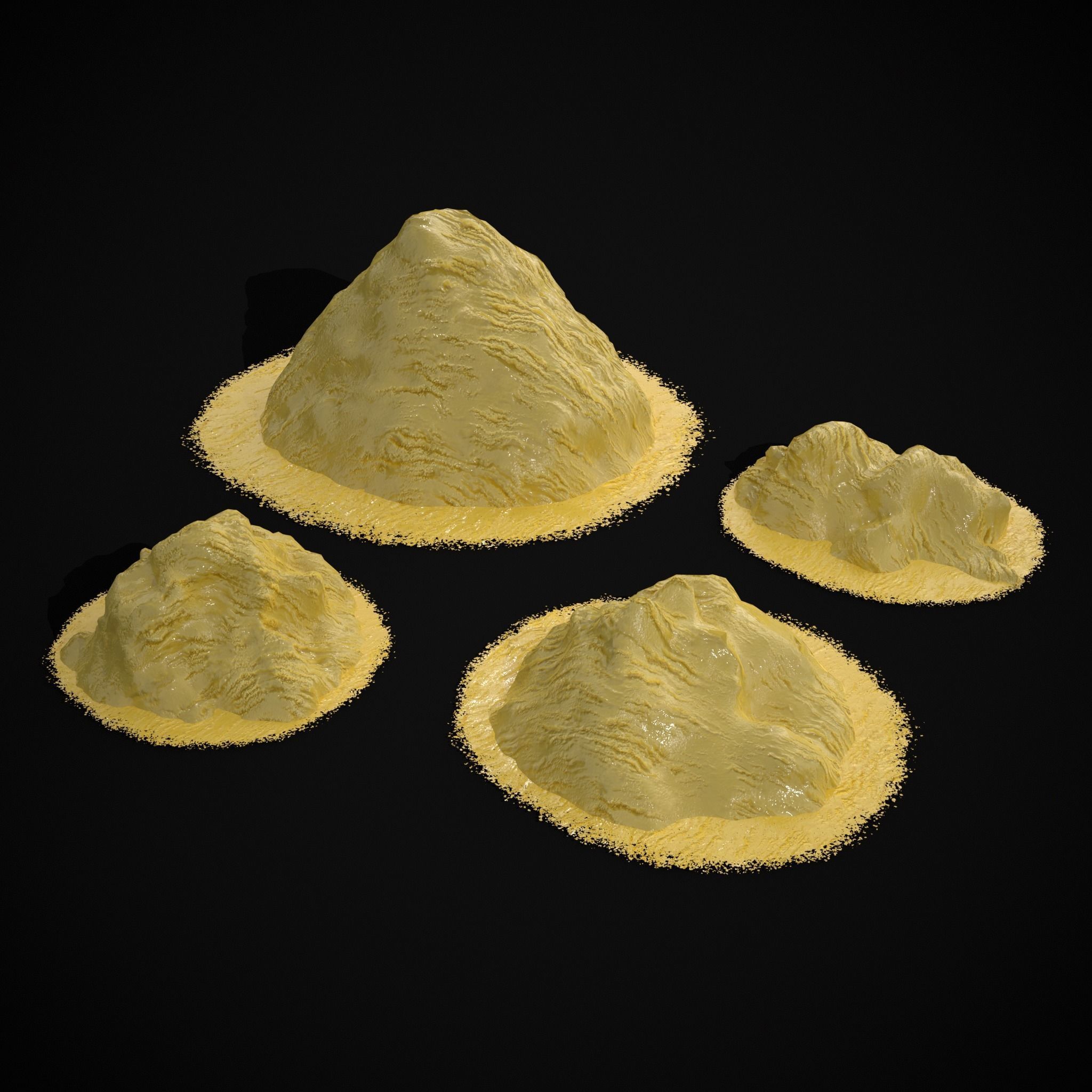Ice Cream Piles Low-poly 3D model_14
