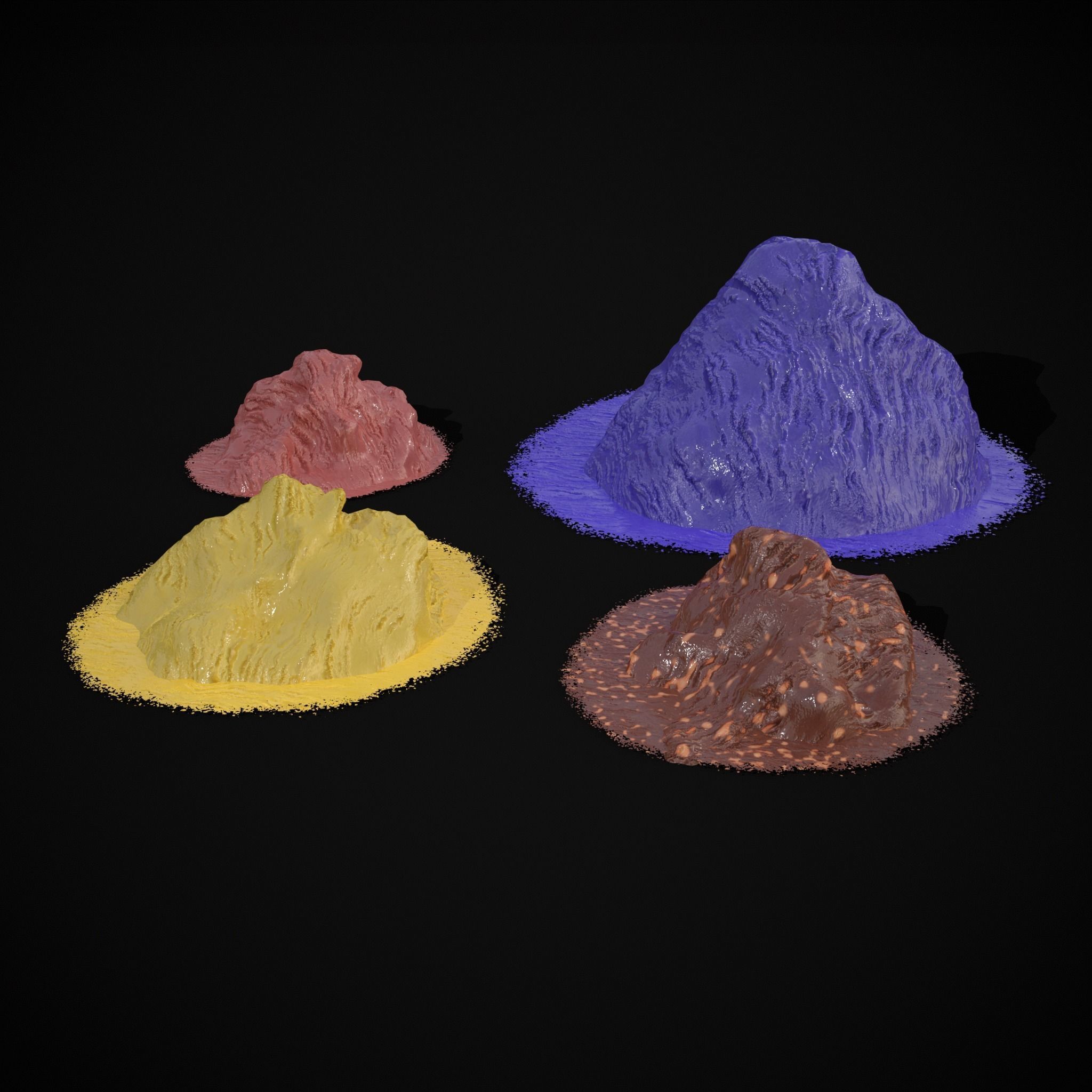 Ice Cream Piles Low-poly 3D model_4