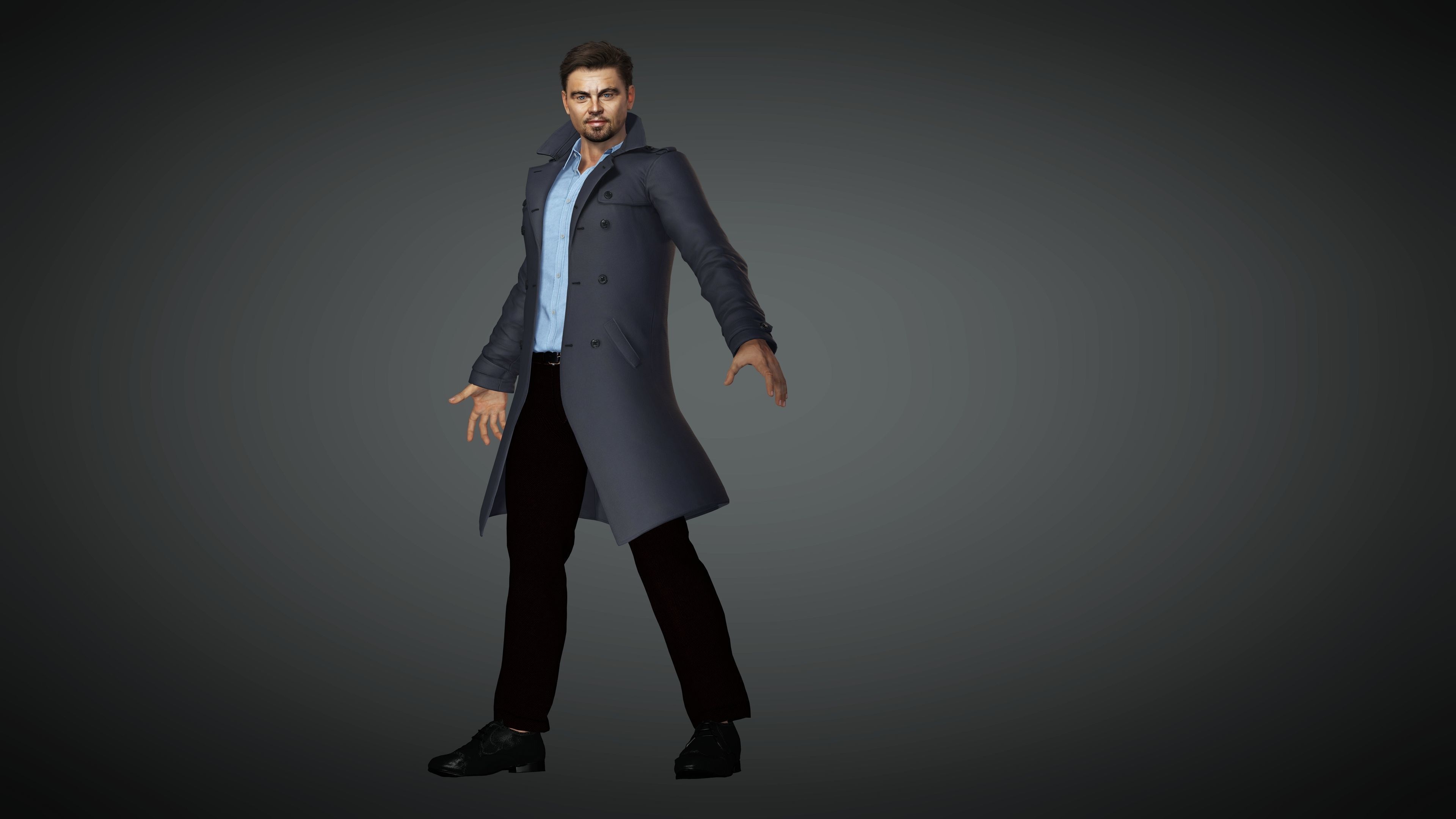 Leonardo DiCaprio Rigged - 2500 Free animations tutorial Low-poly 3D model_12