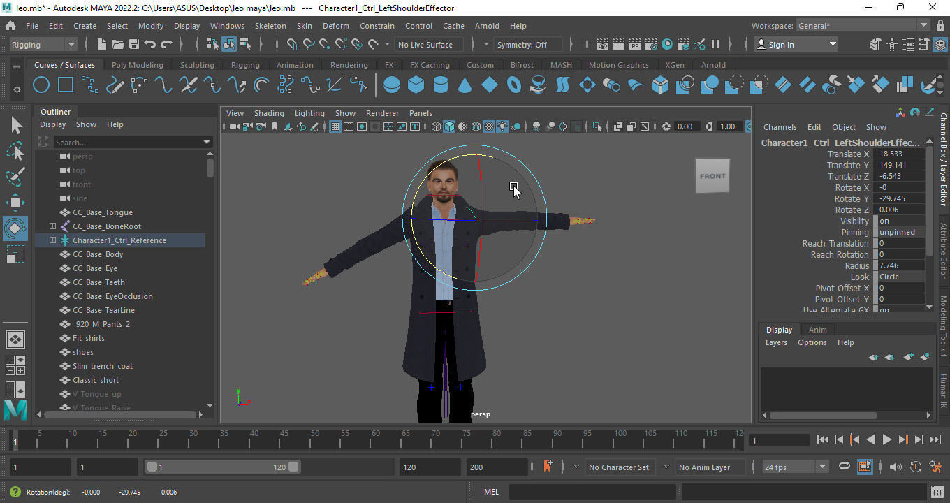 Leonardo DiCaprio Rigged - 2500 Free animations tutorial Low-poly 3D model_16