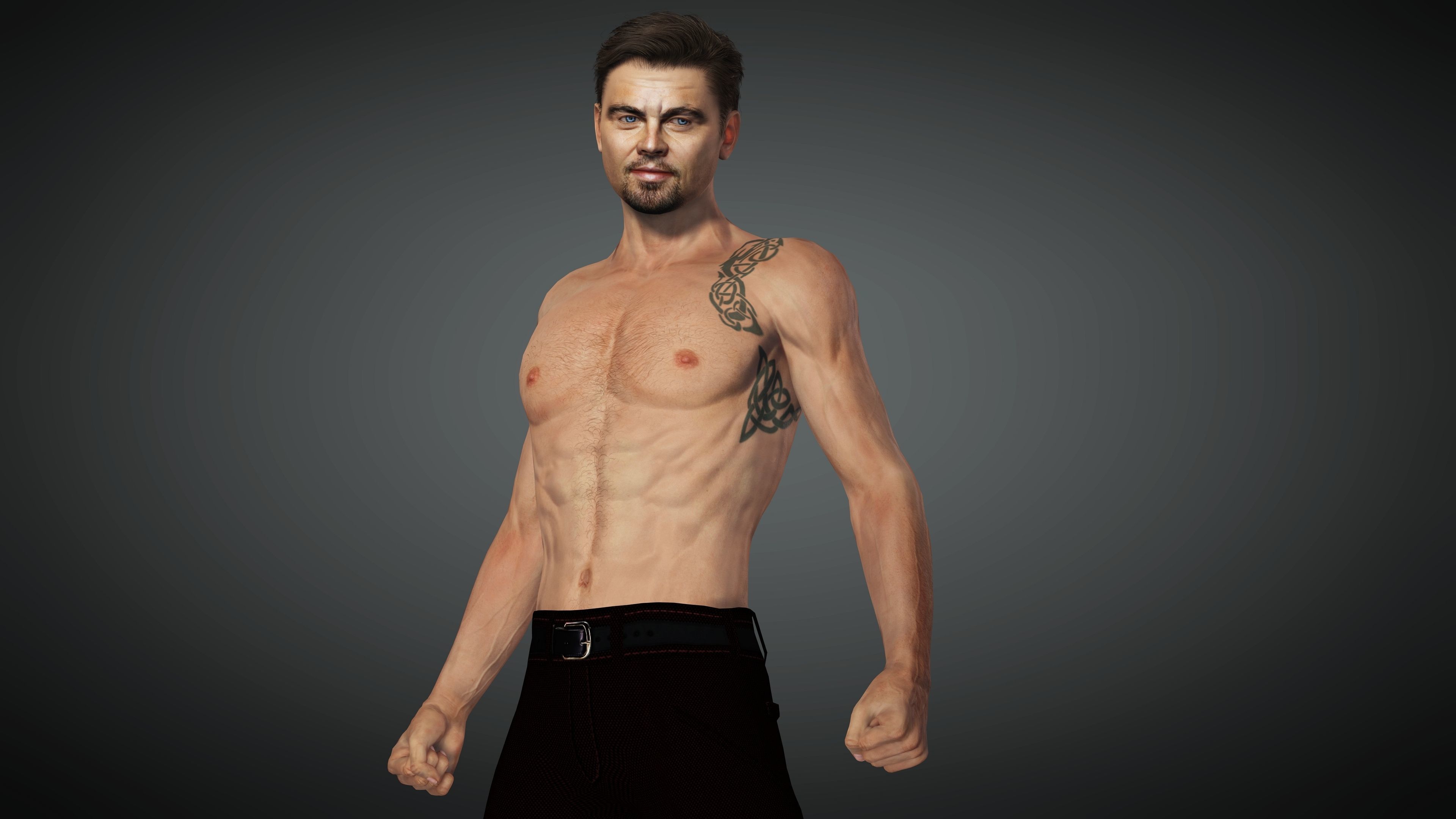 Leonardo DiCaprio Rigged - 2500 Free animations tutorial Low-poly 3D model_9