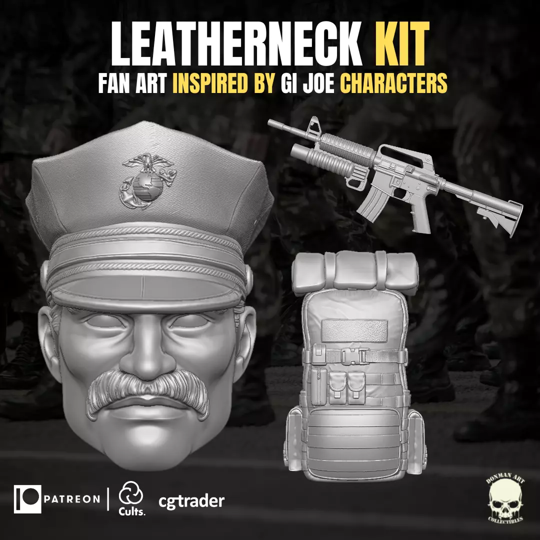 Leatherneck Kit 3D printable Files For Action Figures 3D print model_0
