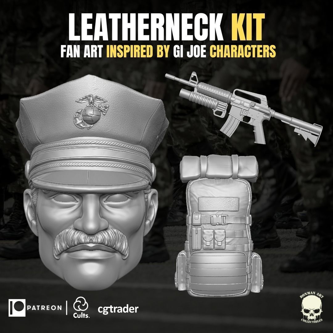 Leatherneck Kit 3D printable Files For Action Figures 3D print model_19