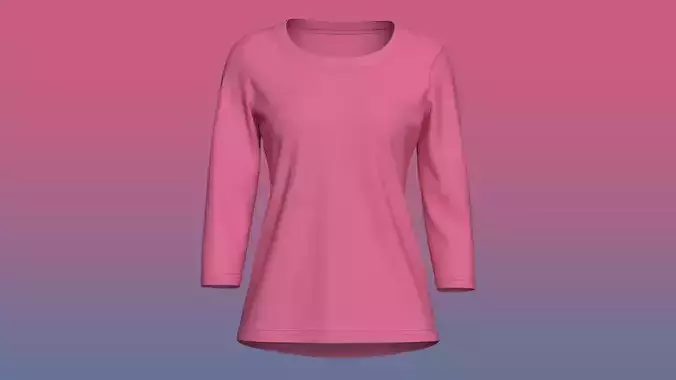 Women Stretch Cotton Boat Neck Tee 