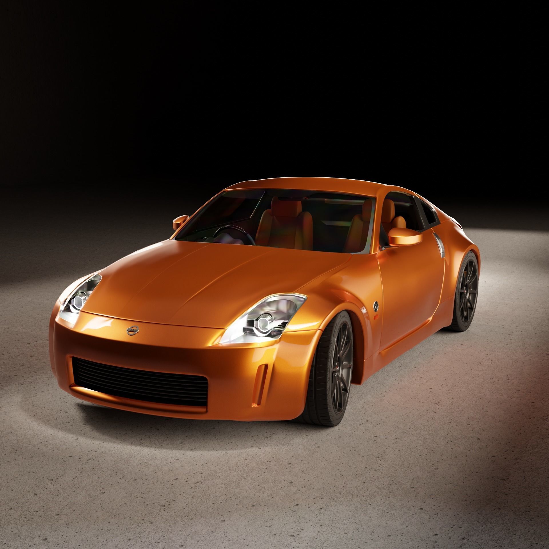 Nissan 350z Japanese Sports Coupe With Interior Model Free 3D model_12
