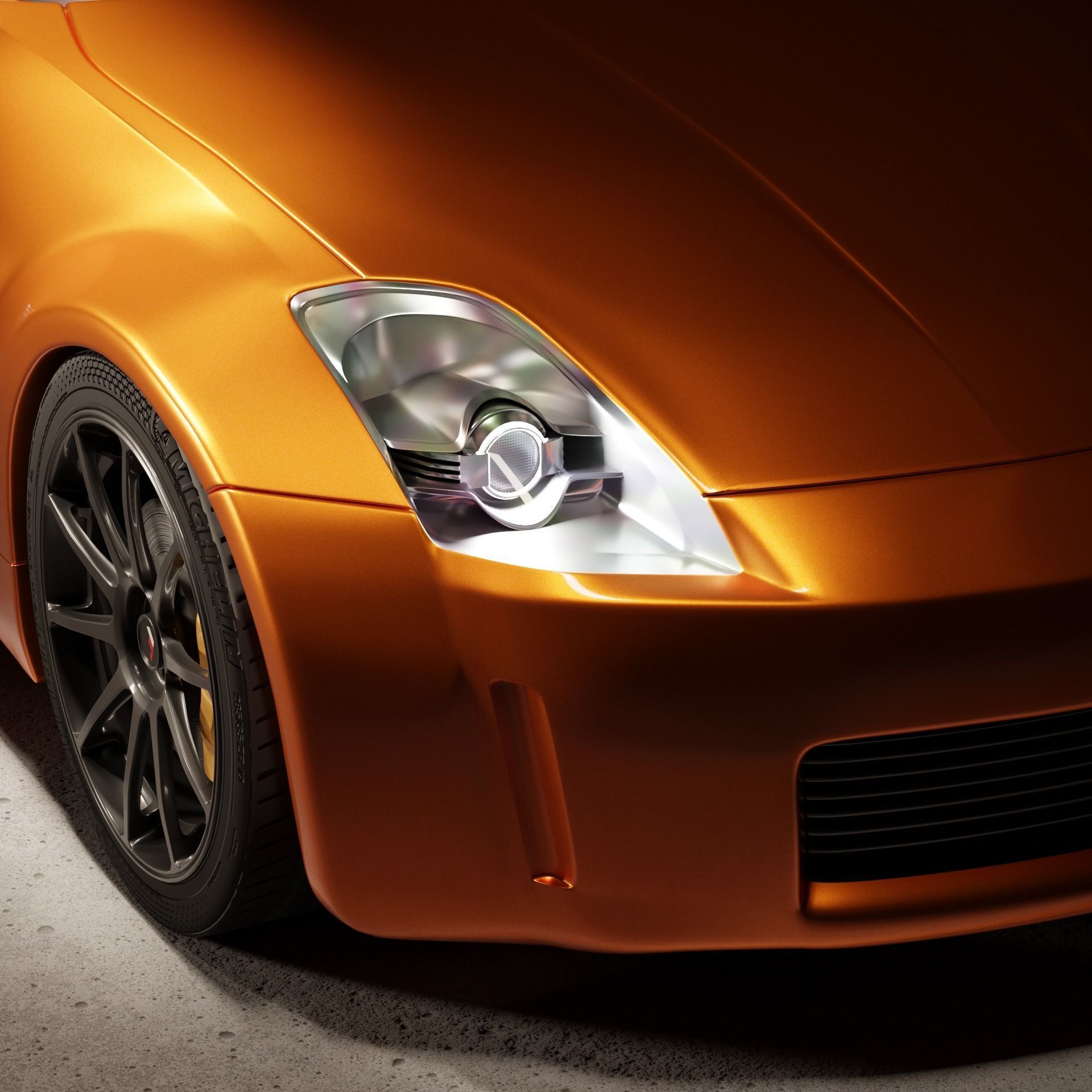 Nissan 350z Japanese Sports Coupe With Interior Model Free 3D model_11
