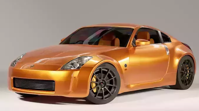 Nissan 350z Japanese Sports Coupe With Interior Model Free 3D model