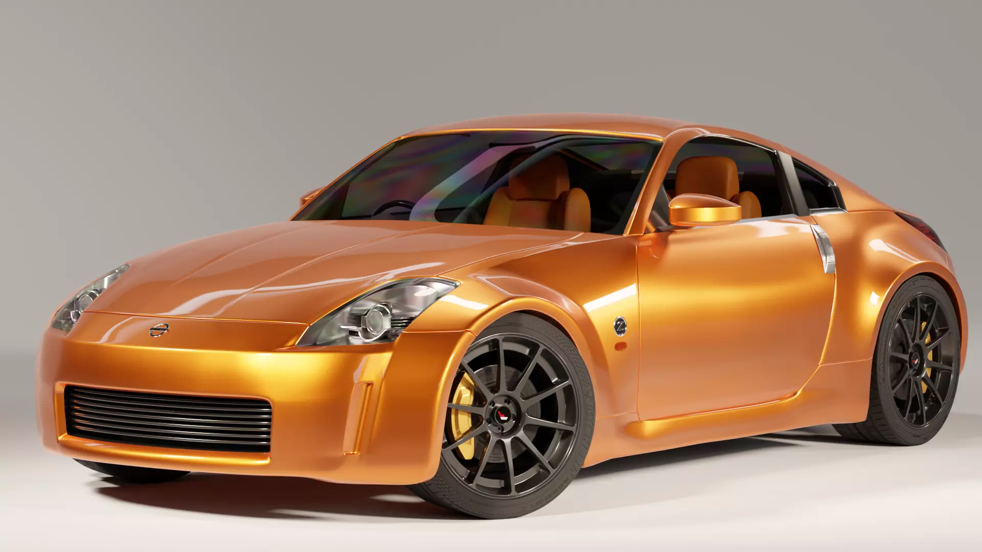 Nissan 350z Japanese Sports Coupe With Interior Model Free 3D model_0