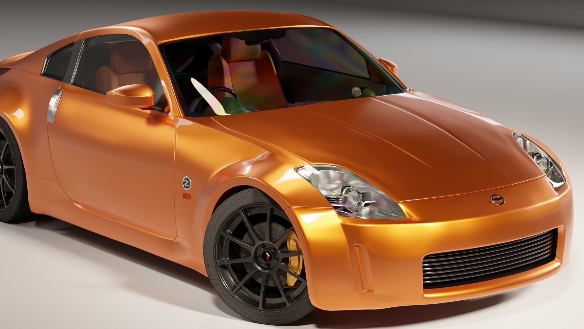 Nissan 350z Japanese Sports Coupe With Interior Model Free 3D model_3