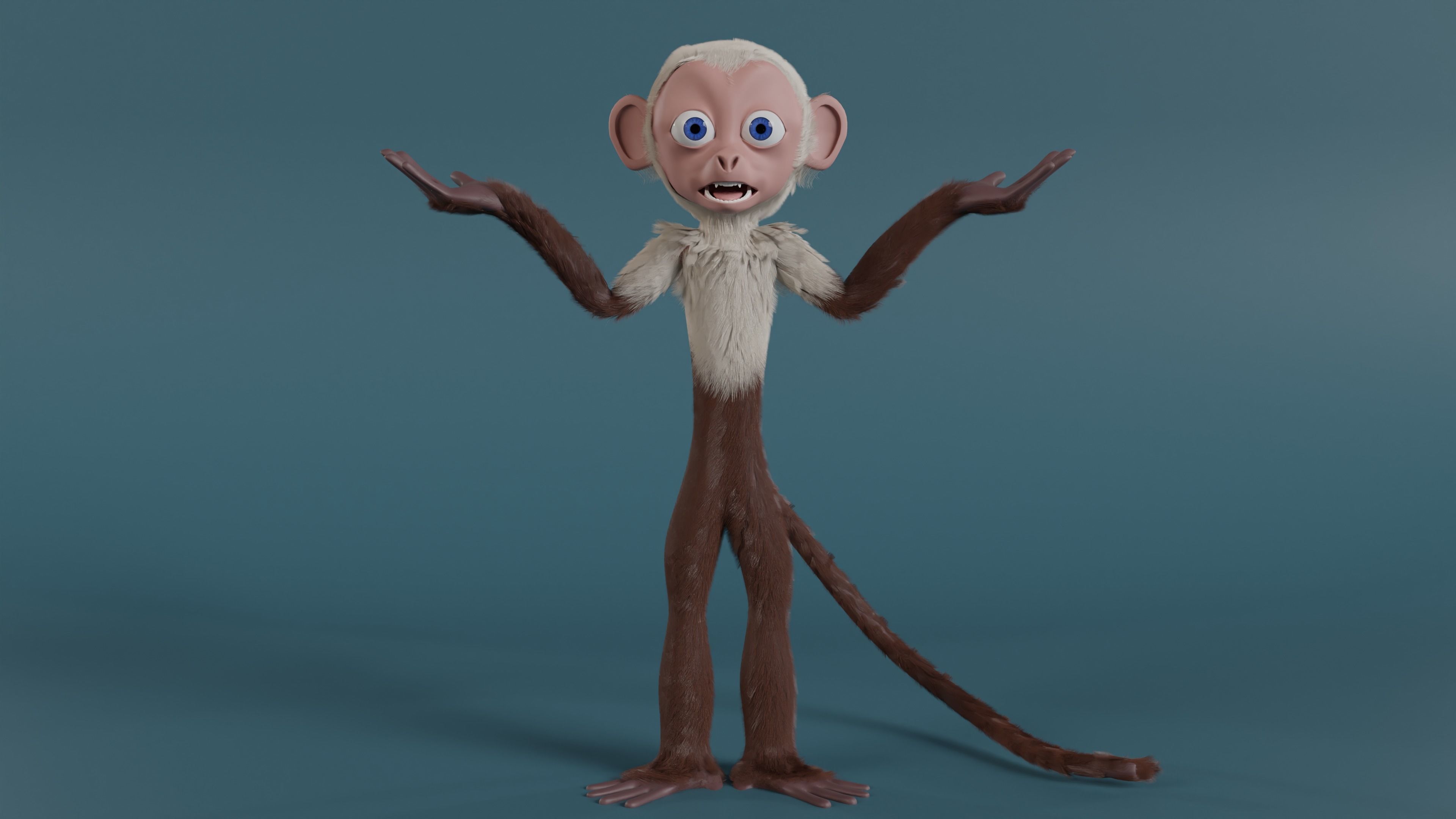 Doug the Fully Rigged Fully Customizable Capuchin Monkey 3D model_2