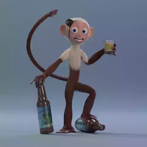 Doug the Fully Rigged Fully Customizable Capuchin Monkey 3D model
