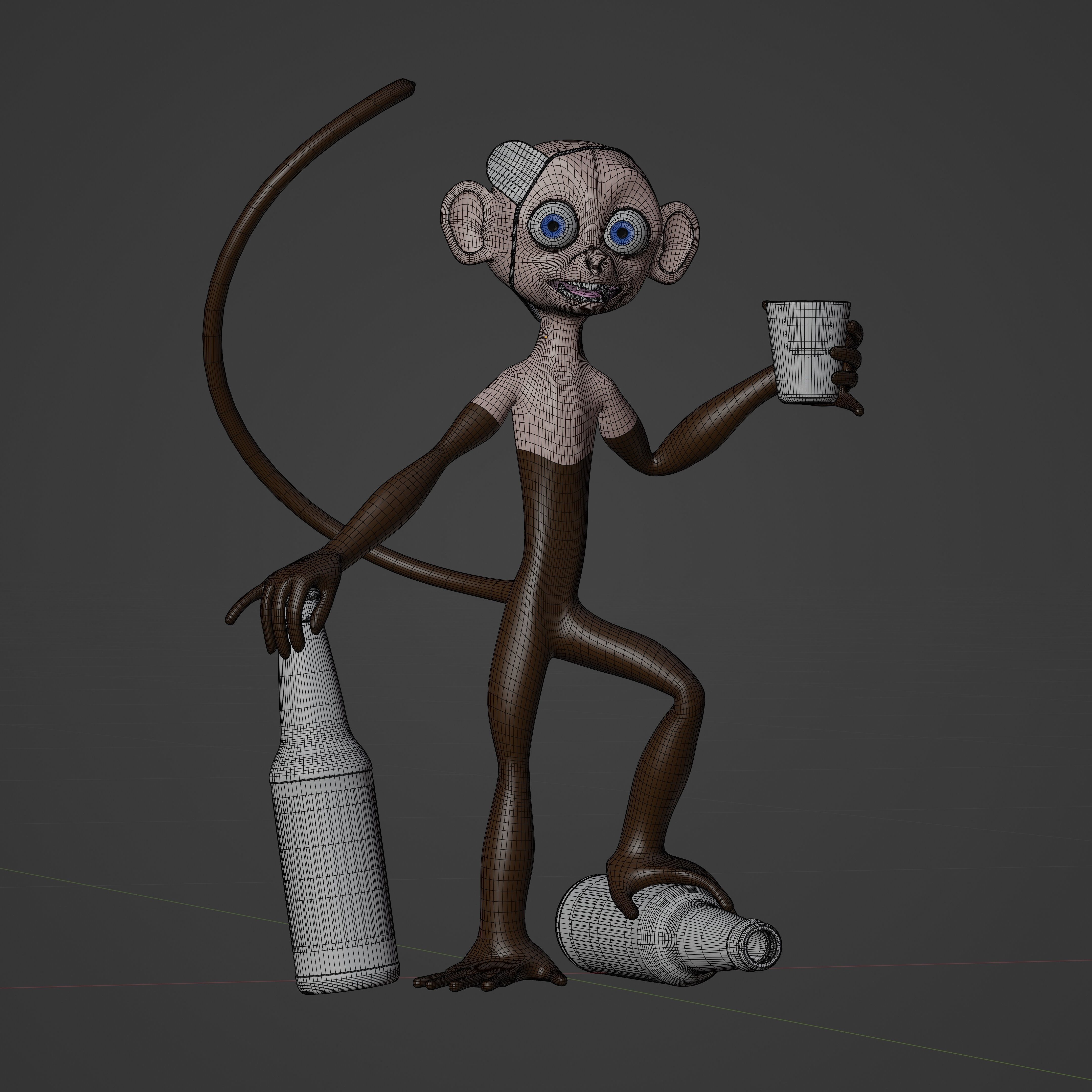 Doug the Fully Rigged Fully Customizable Capuchin Monkey 3D model_1