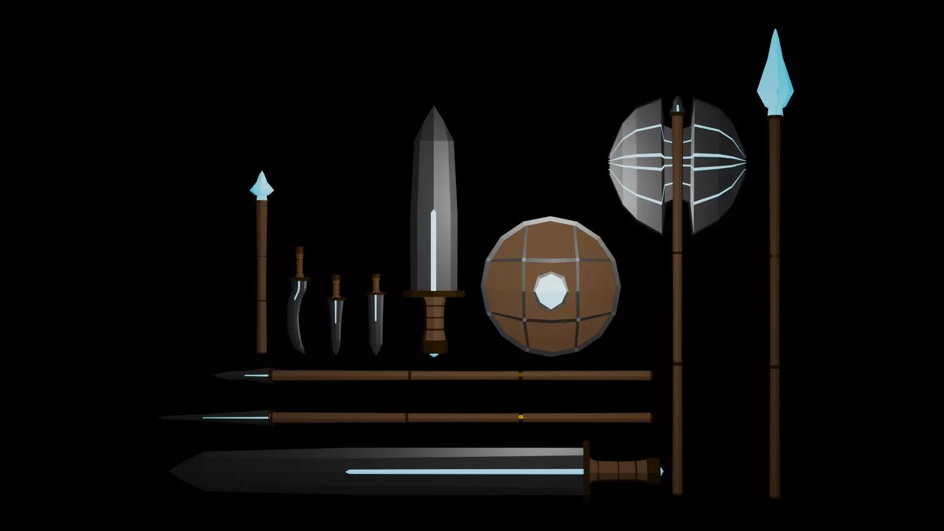 Weapons Lowpoly 3D model_0