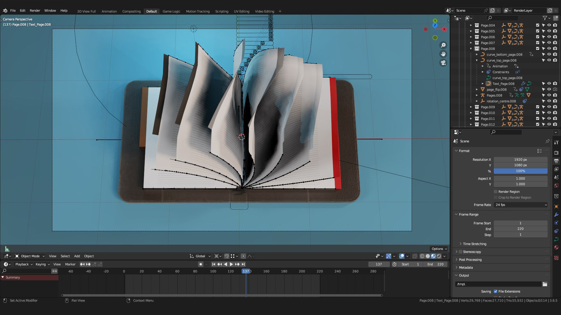 Rigged notebook-orginizer in a leather cover 3D model_4