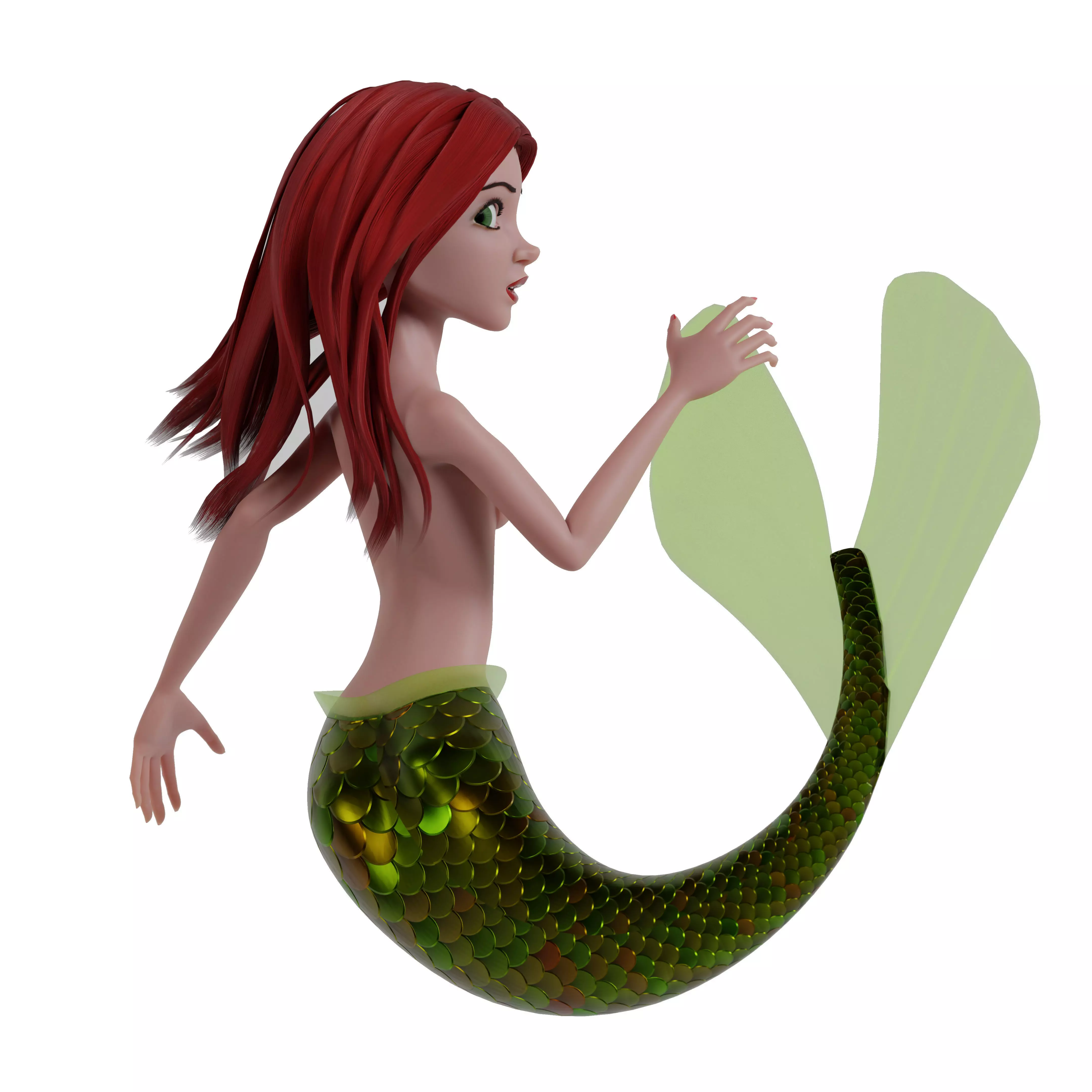 Fully Rigged Fully Customizable Mermaid 3D model_0