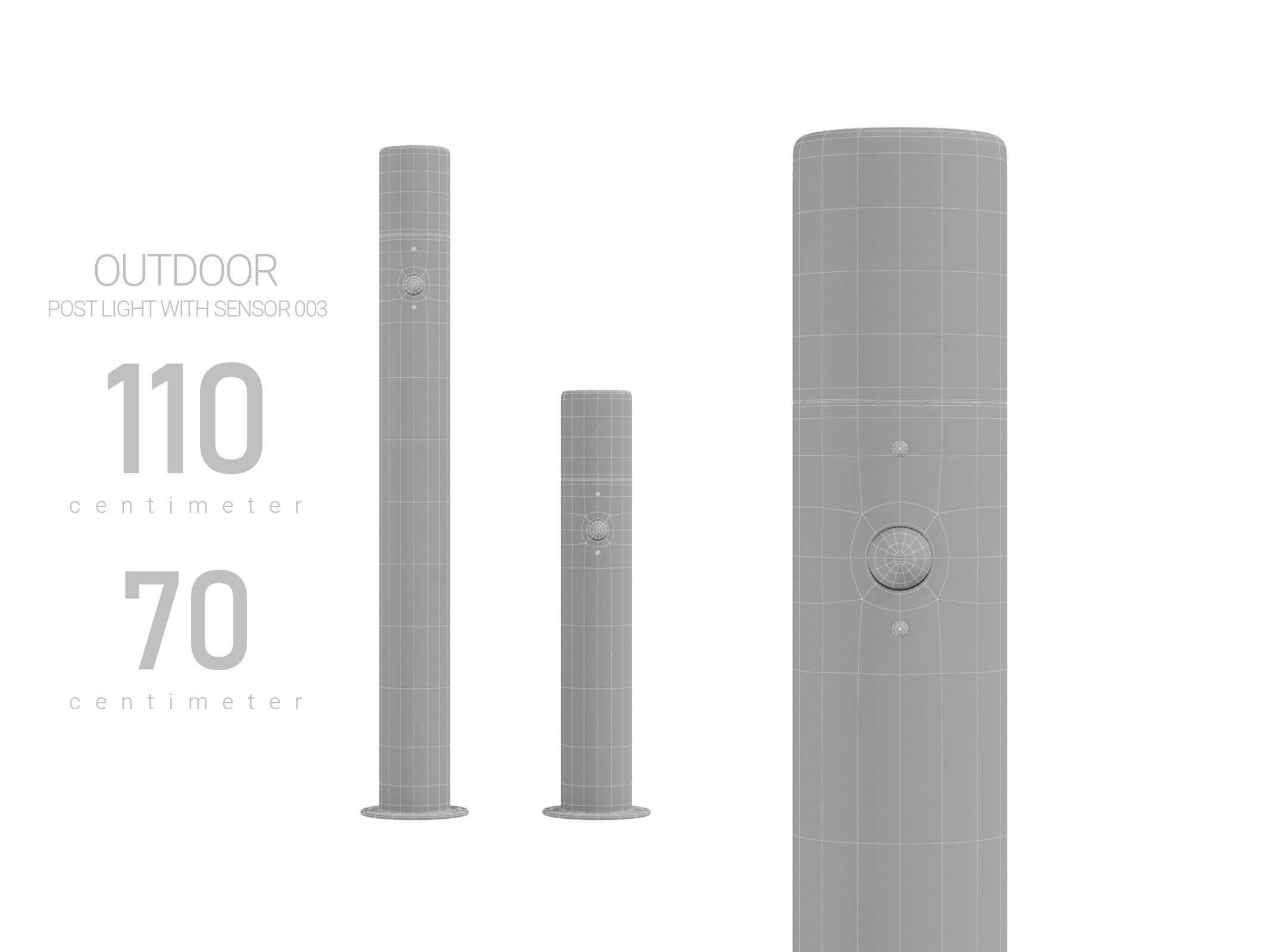 Outdoor Post Light with Sensor 3D model_1