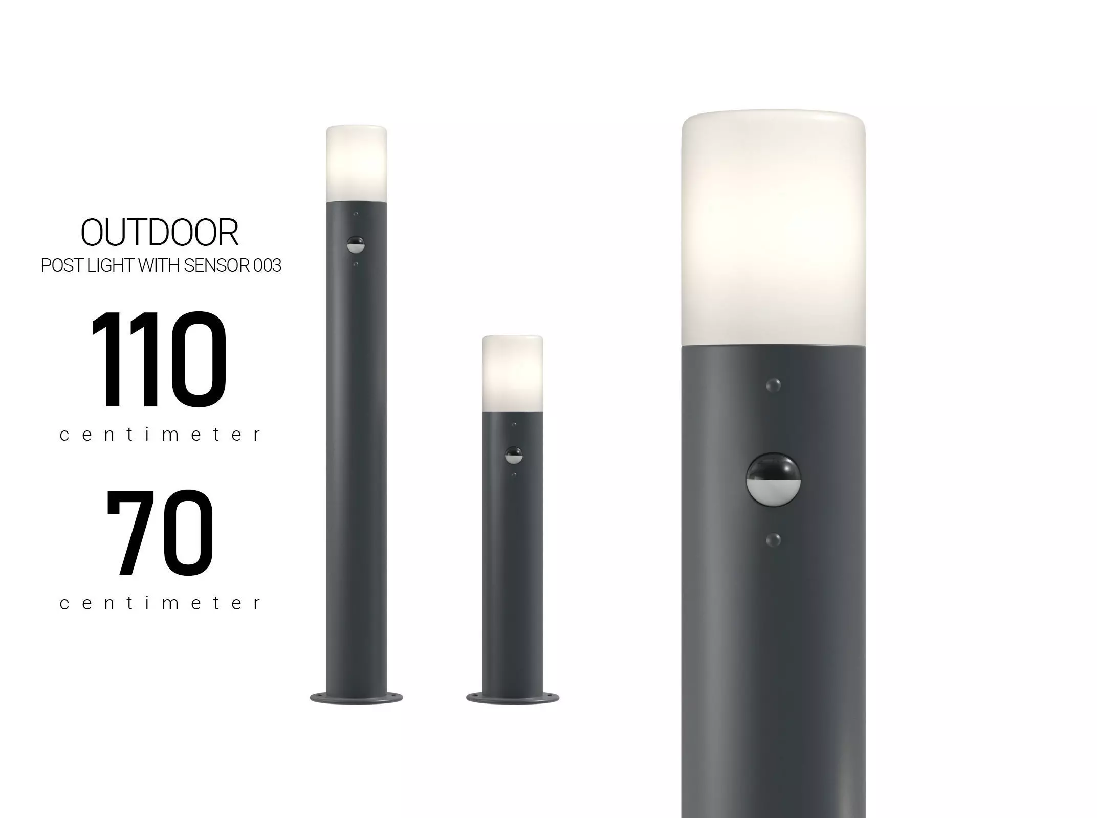 Outdoor Post Light with Sensor 3D model_0