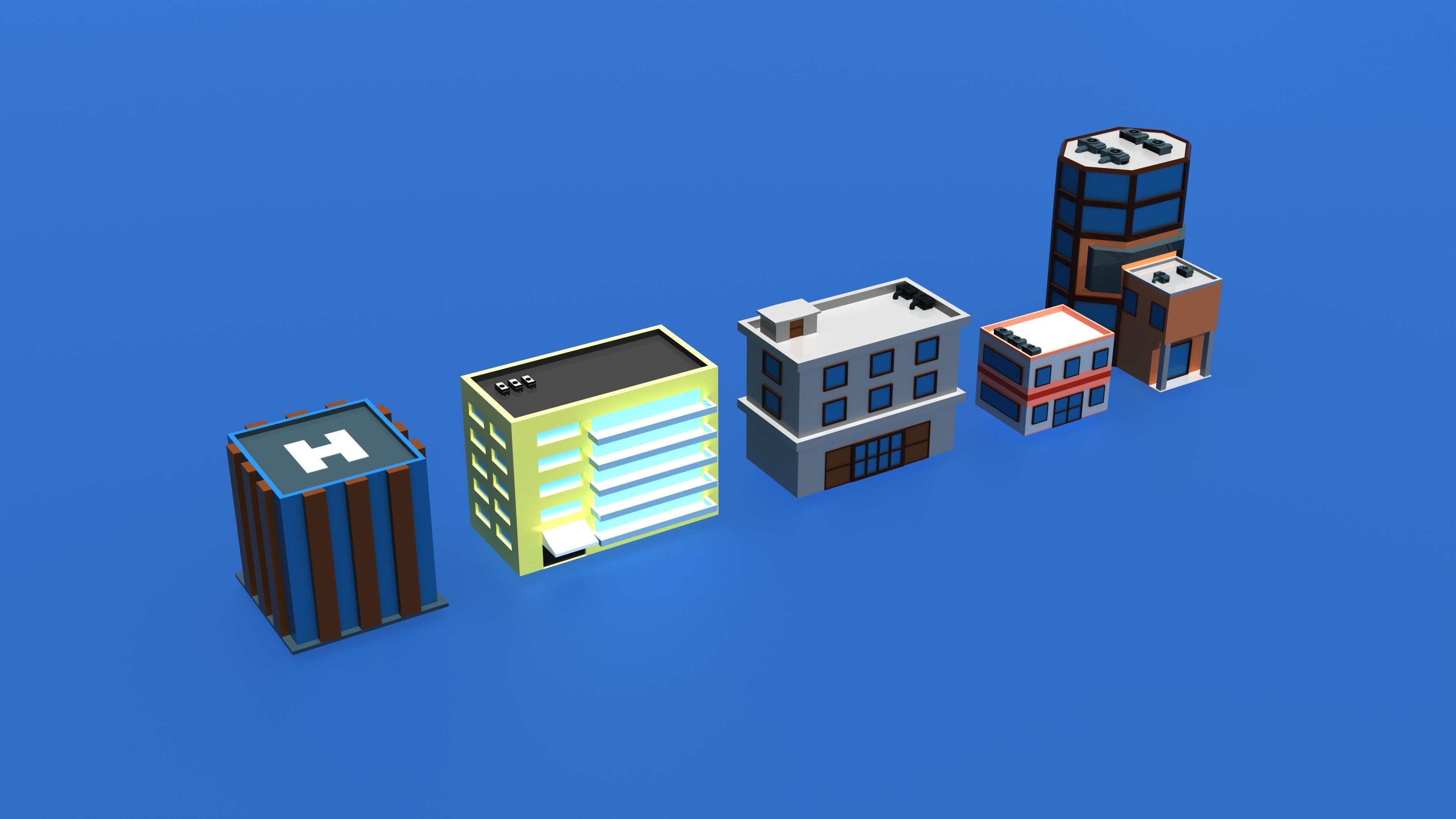 Ultimate Low Poly City Pack 3D  Low-poly 3D model_5