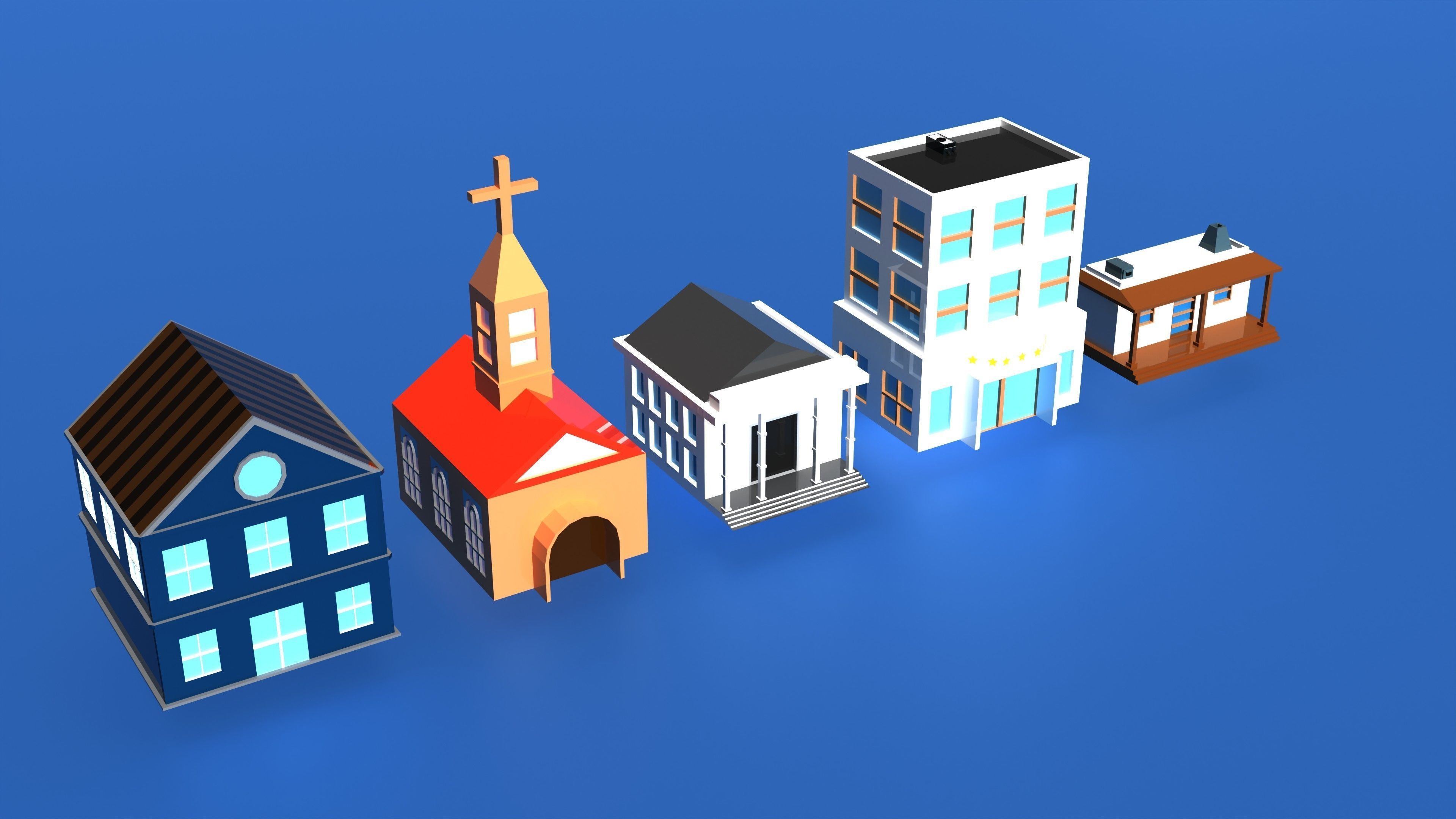 Ultimate Low Poly City Pack 3D  Low-poly 3D model_3