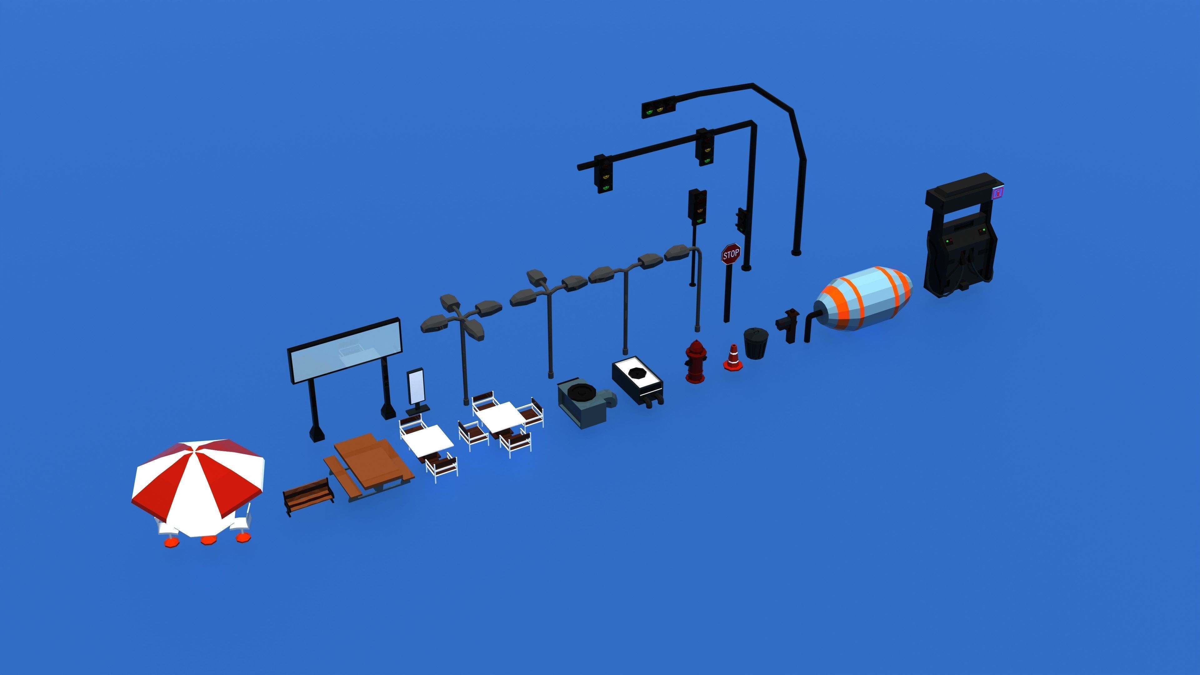 Ultimate Low Poly City Pack 3D  Low-poly 3D model_12