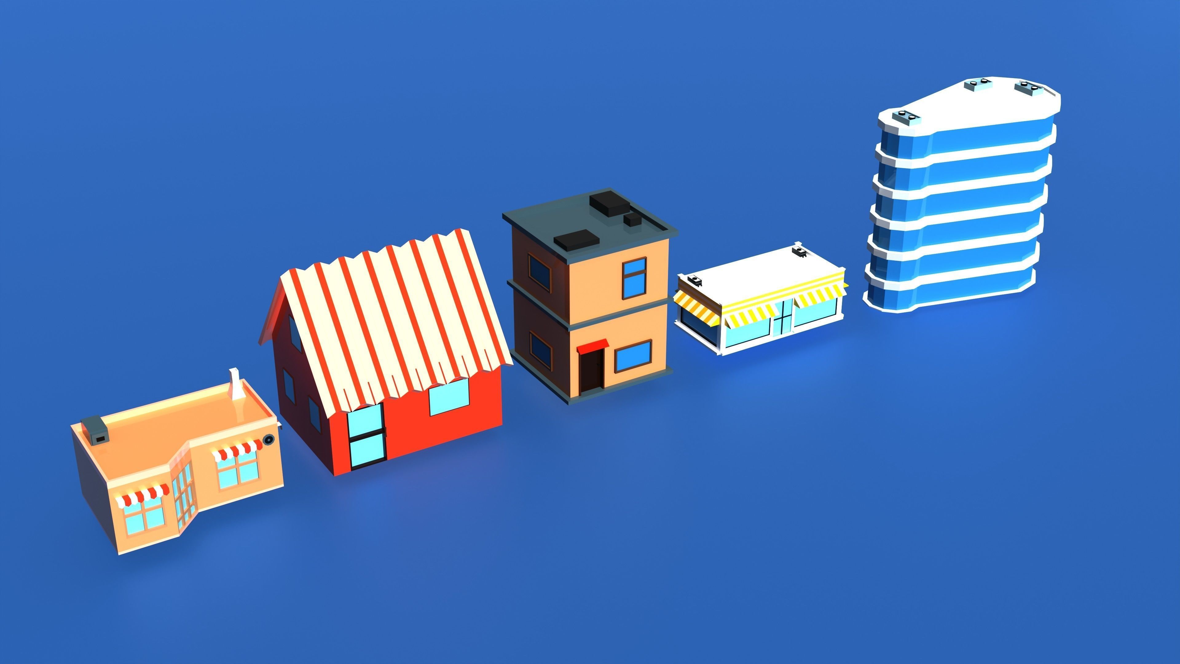Ultimate Low Poly City Pack 3D  Low-poly 3D model_4