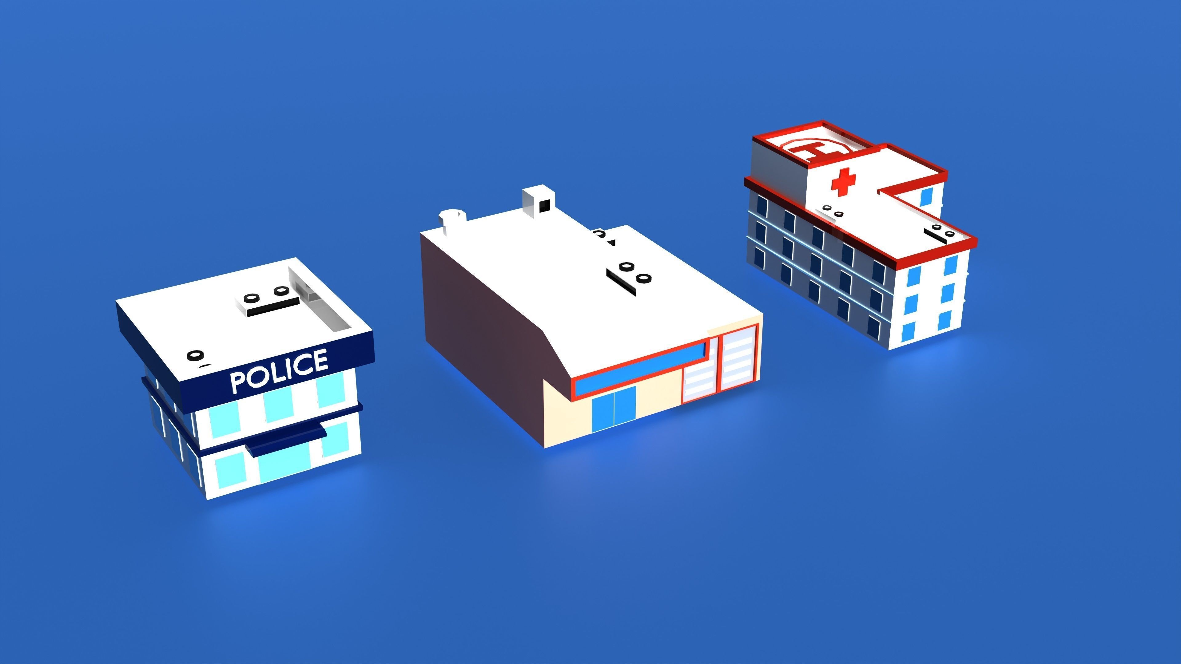 Ultimate Low Poly City Pack 3D  Low-poly 3D model_2
