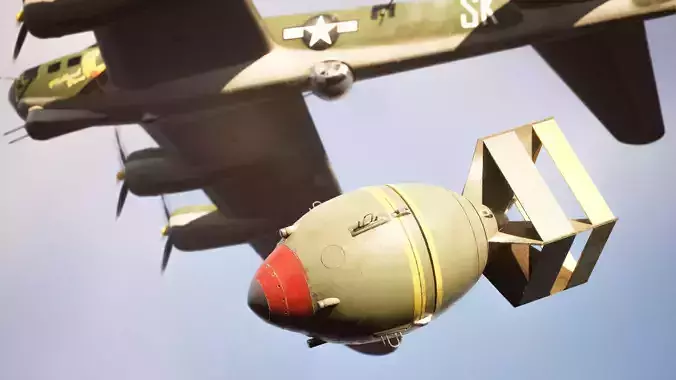 Low Poly Nuke Bomb Low-poly 3D model