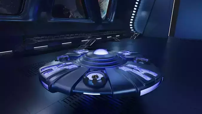 UFO 5 Rover Wheel Spaceship - Ovni - Flying Saucer 3D model