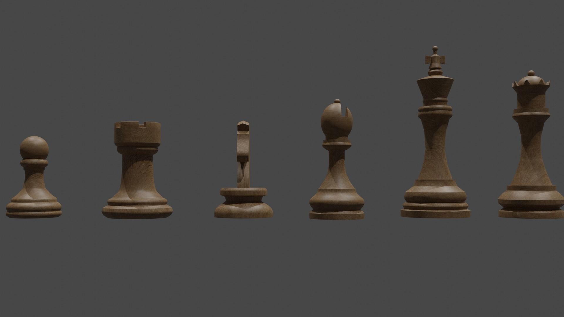 chess board with pieces Free 3D model_4