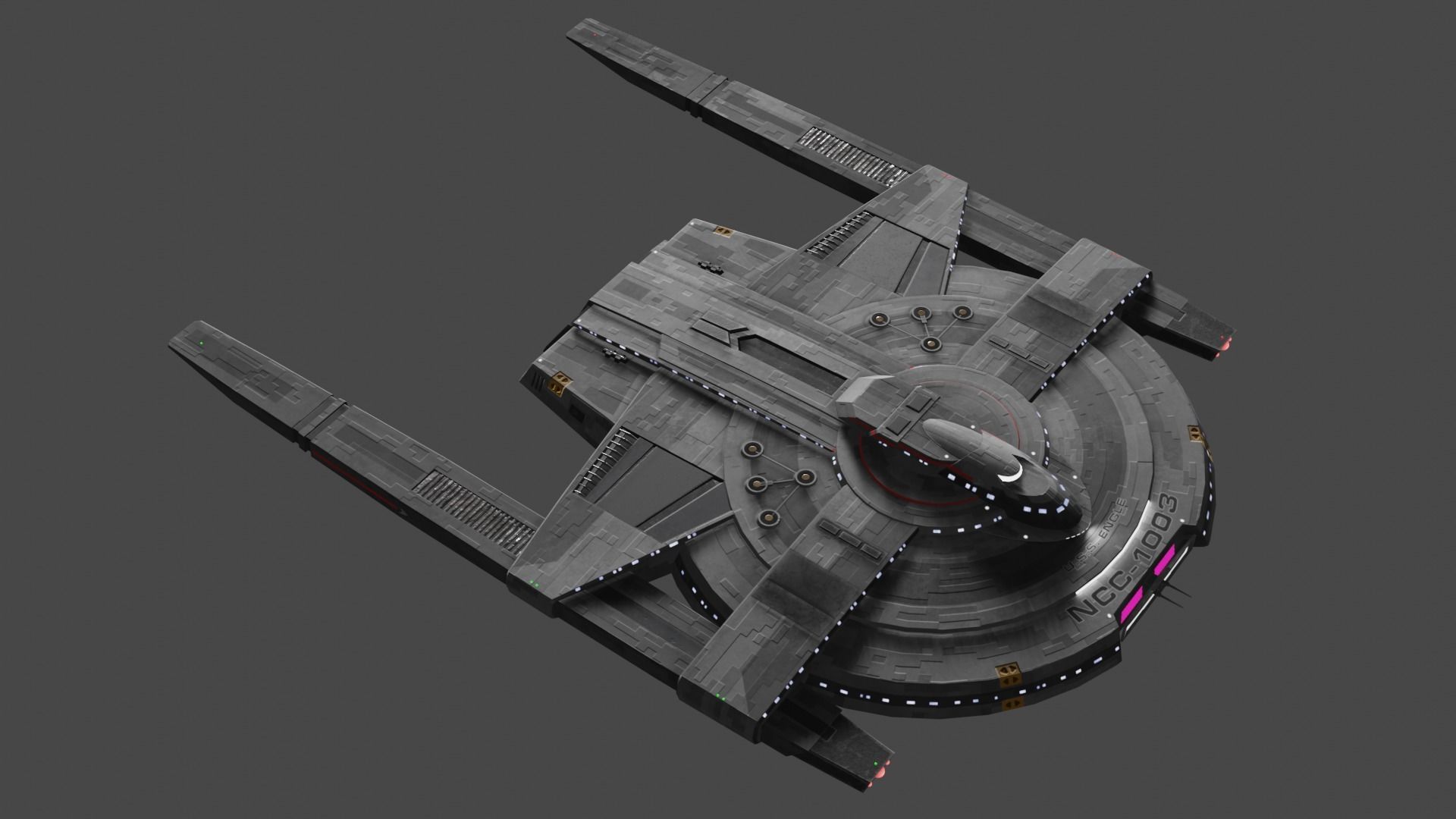 Star Trek Engle-Class Starship Low-poly 3D model_5