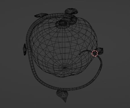 Pumpkin with leaves and vines Low-poly 3D model_2