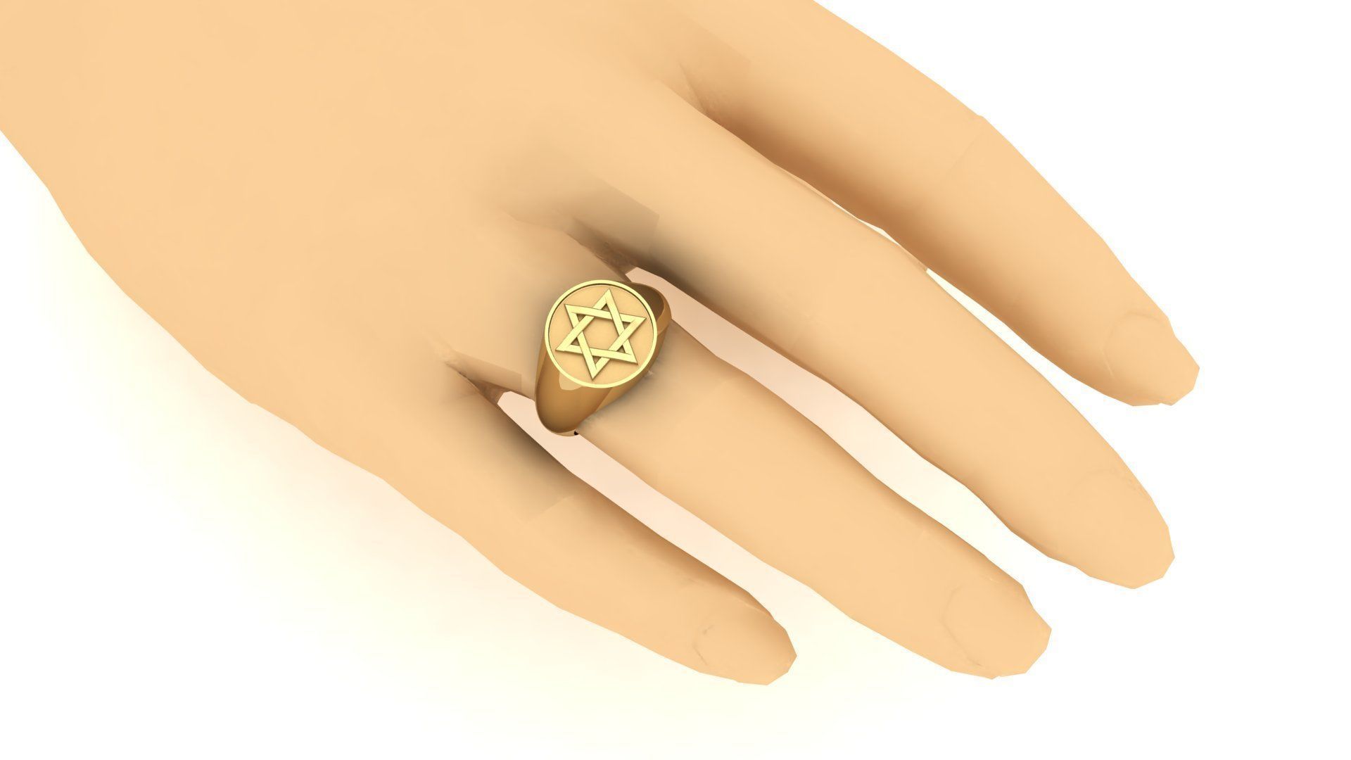 Anel Estrela de Davi 3D print model_2