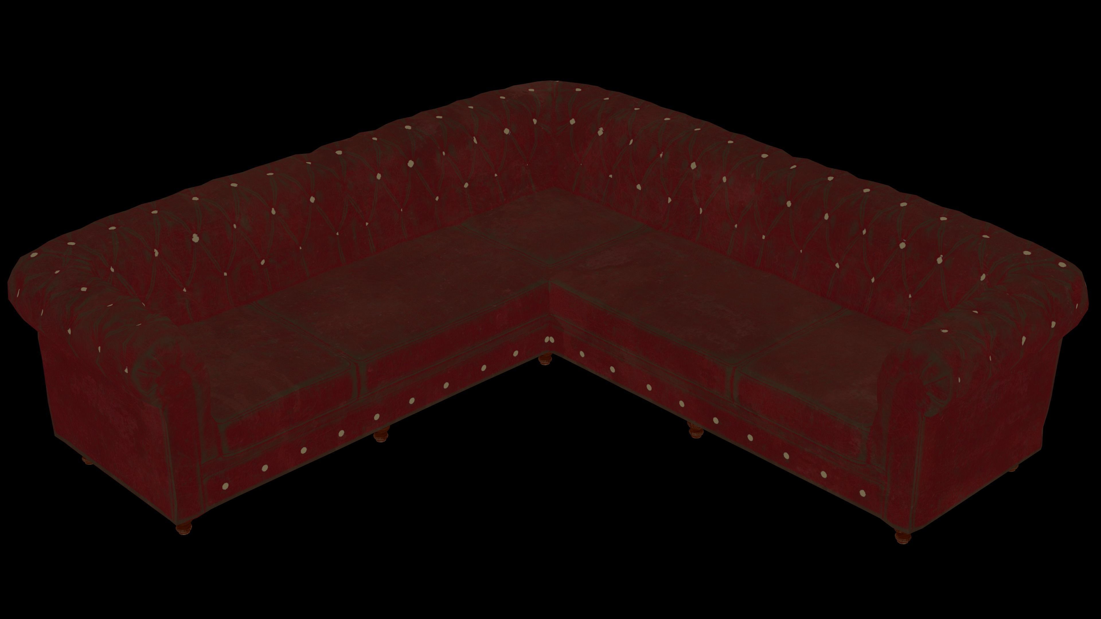 Leather Sofa - Game ready props Low-poly 3D model_4