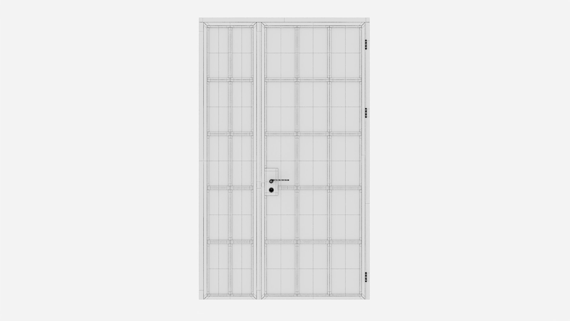 Aluminium door 168 3D model_5