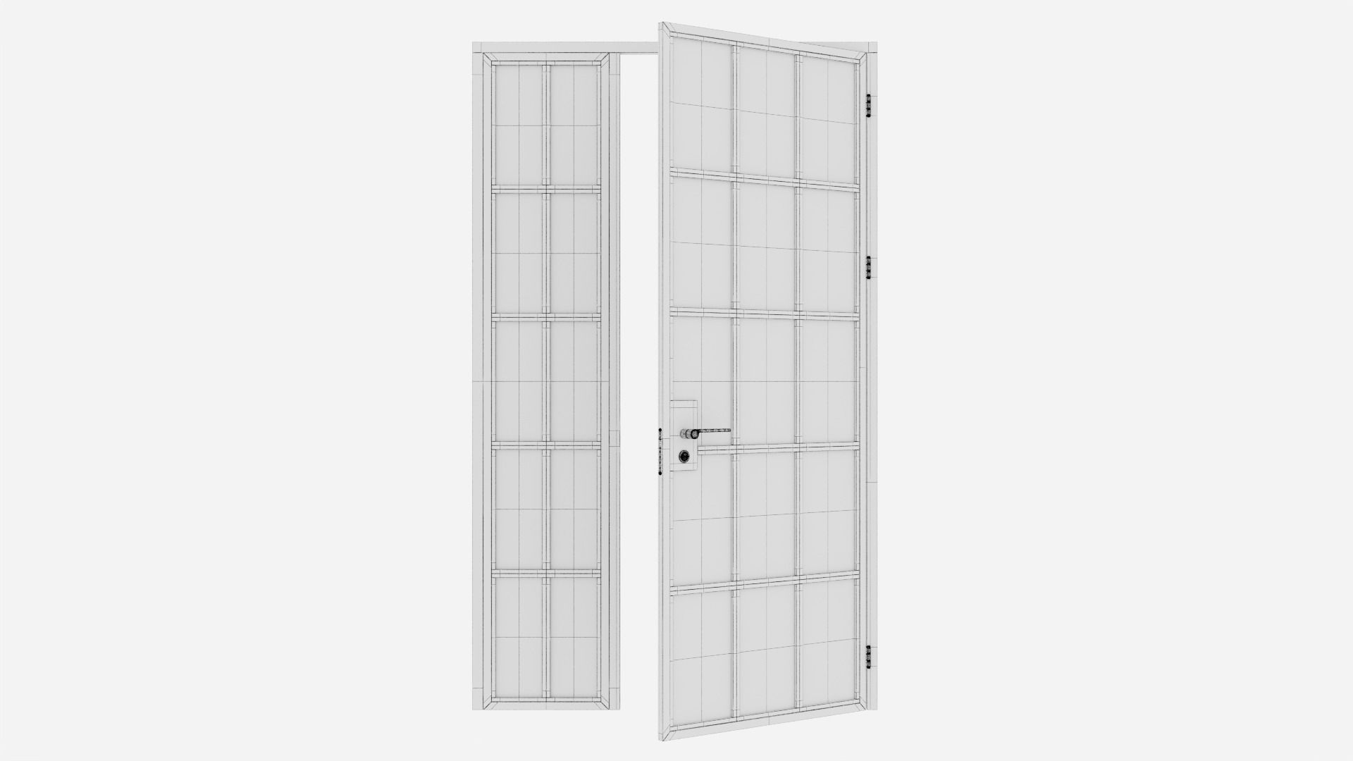 Aluminium door 168 3D model_6