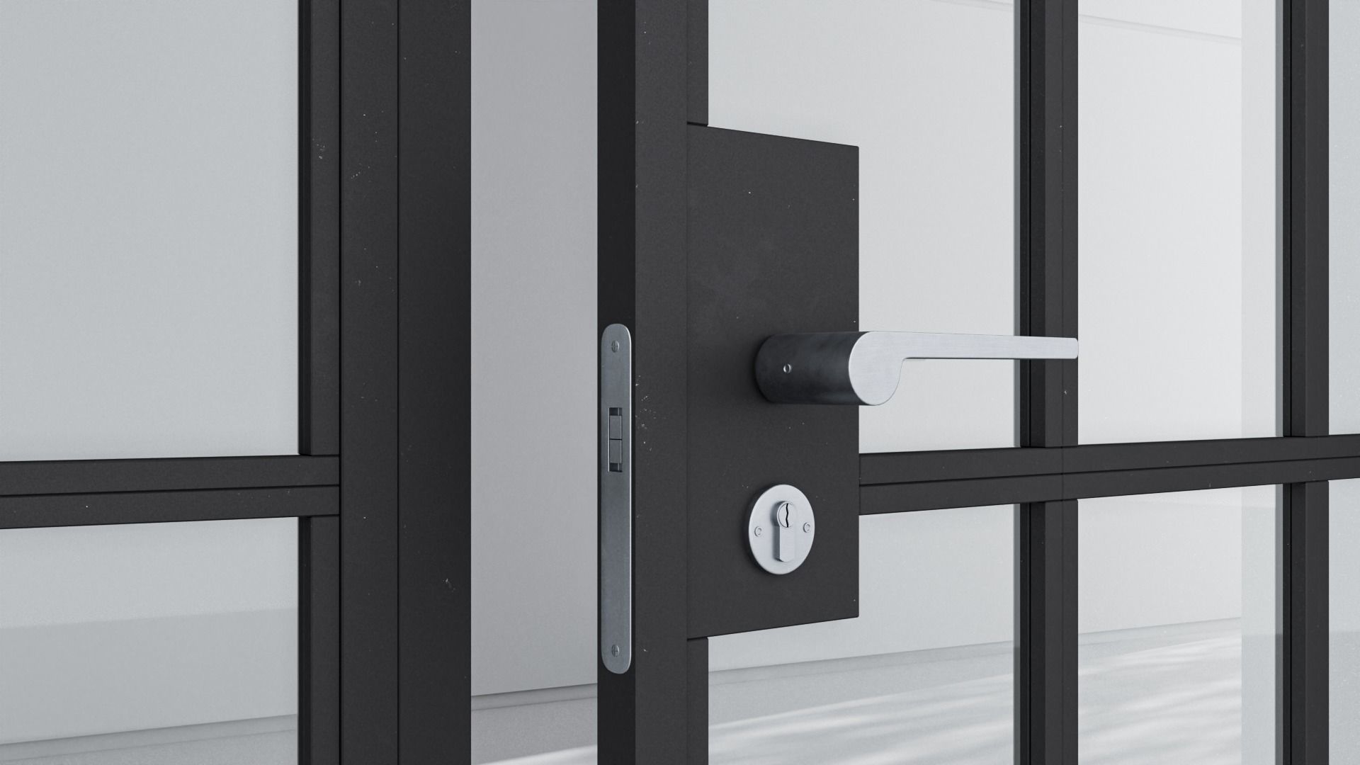 Aluminium door 168 3D model_4