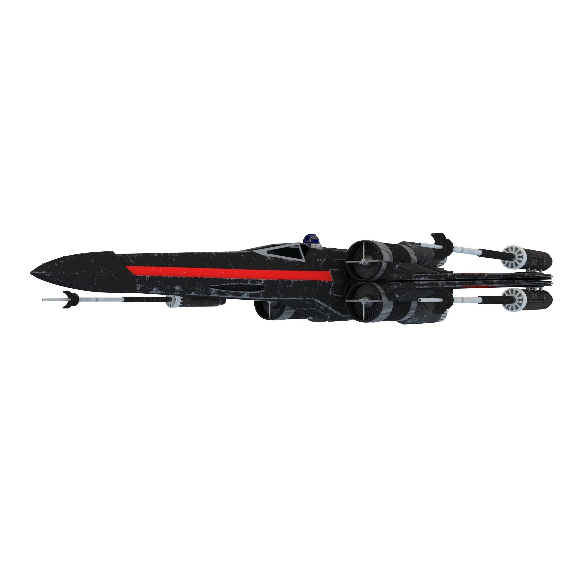 Star Wars X-Wing Black T-70 3D model_5