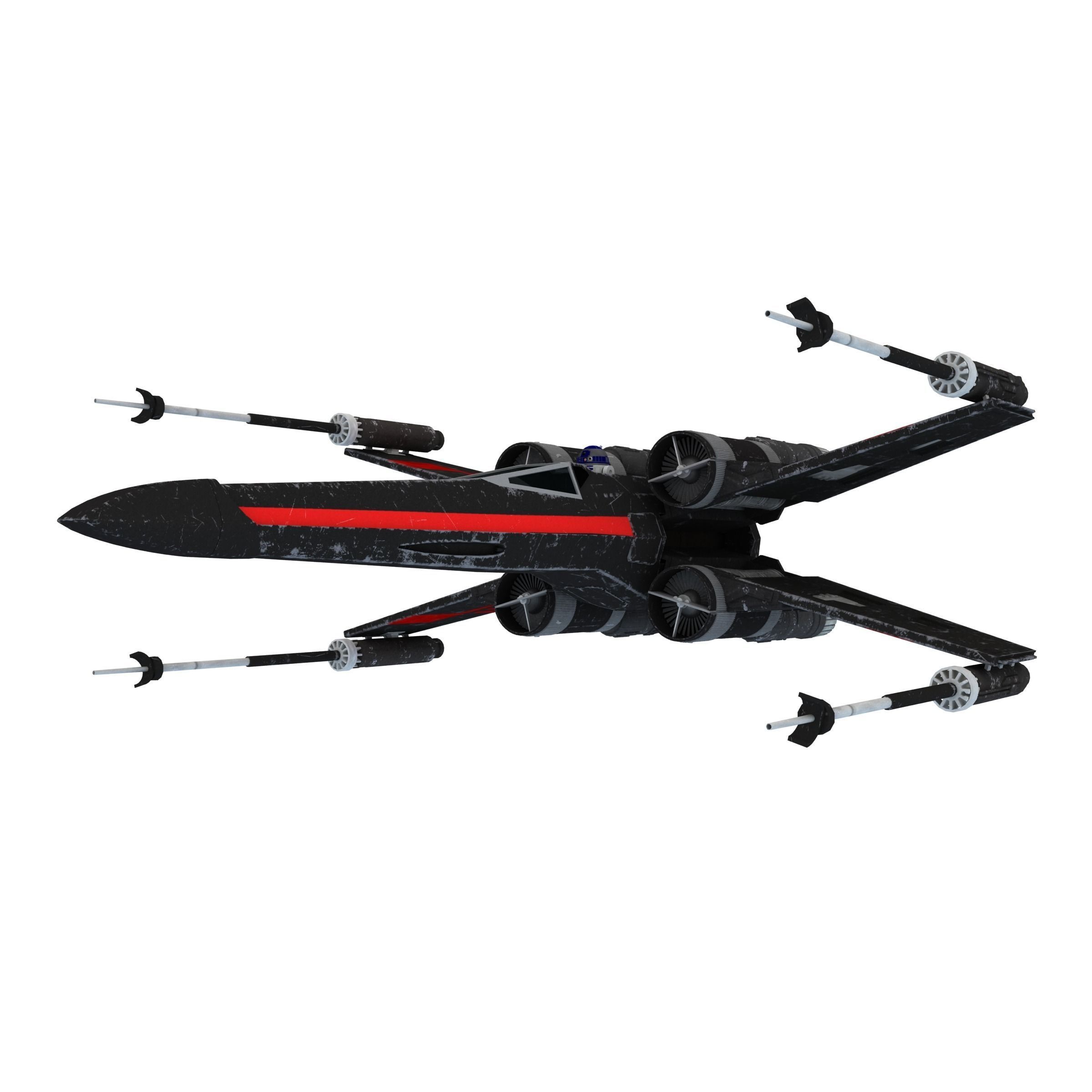 Star Wars X-Wing Black T-70 3D model_1