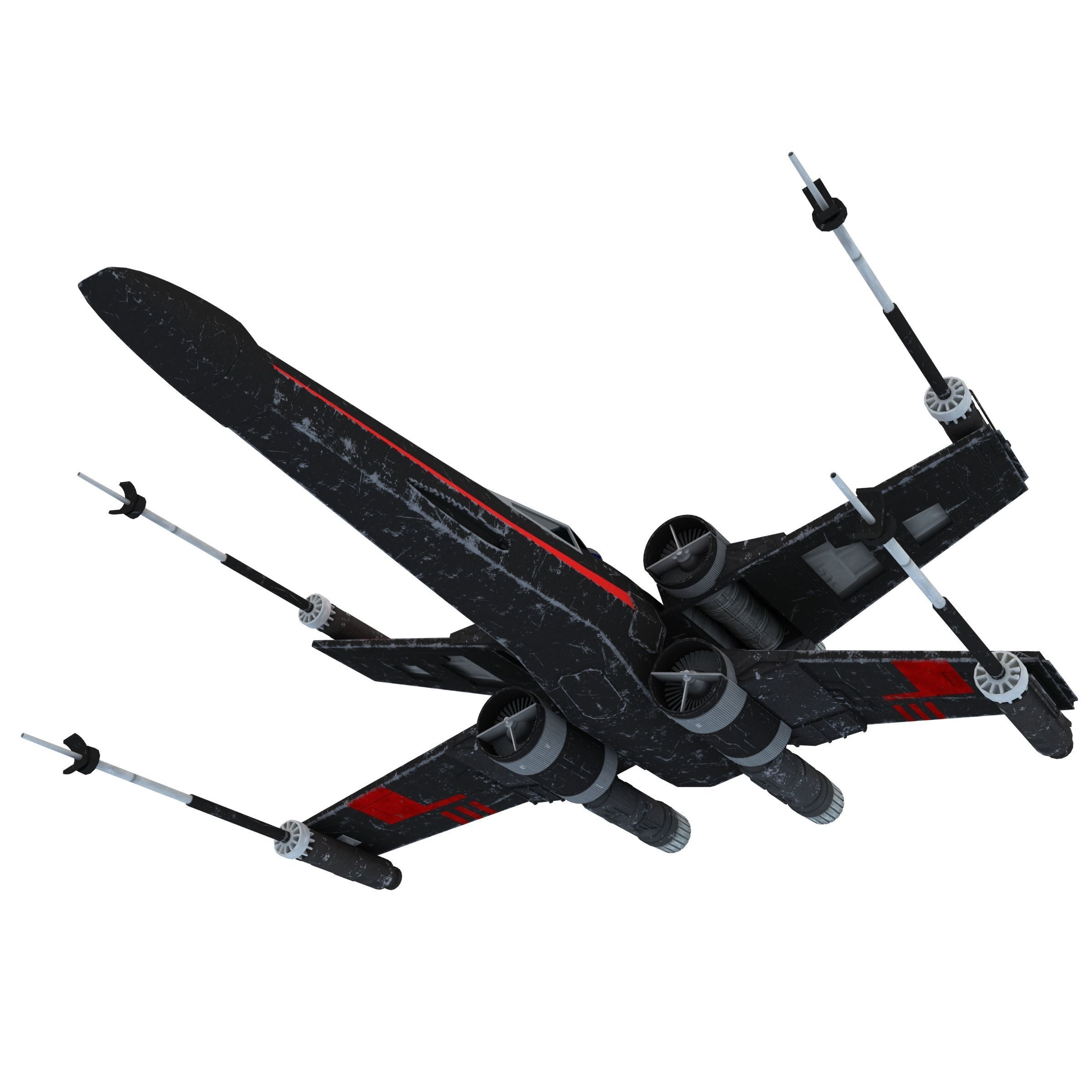 Star Wars X-Wing Black T-70 3D model_2