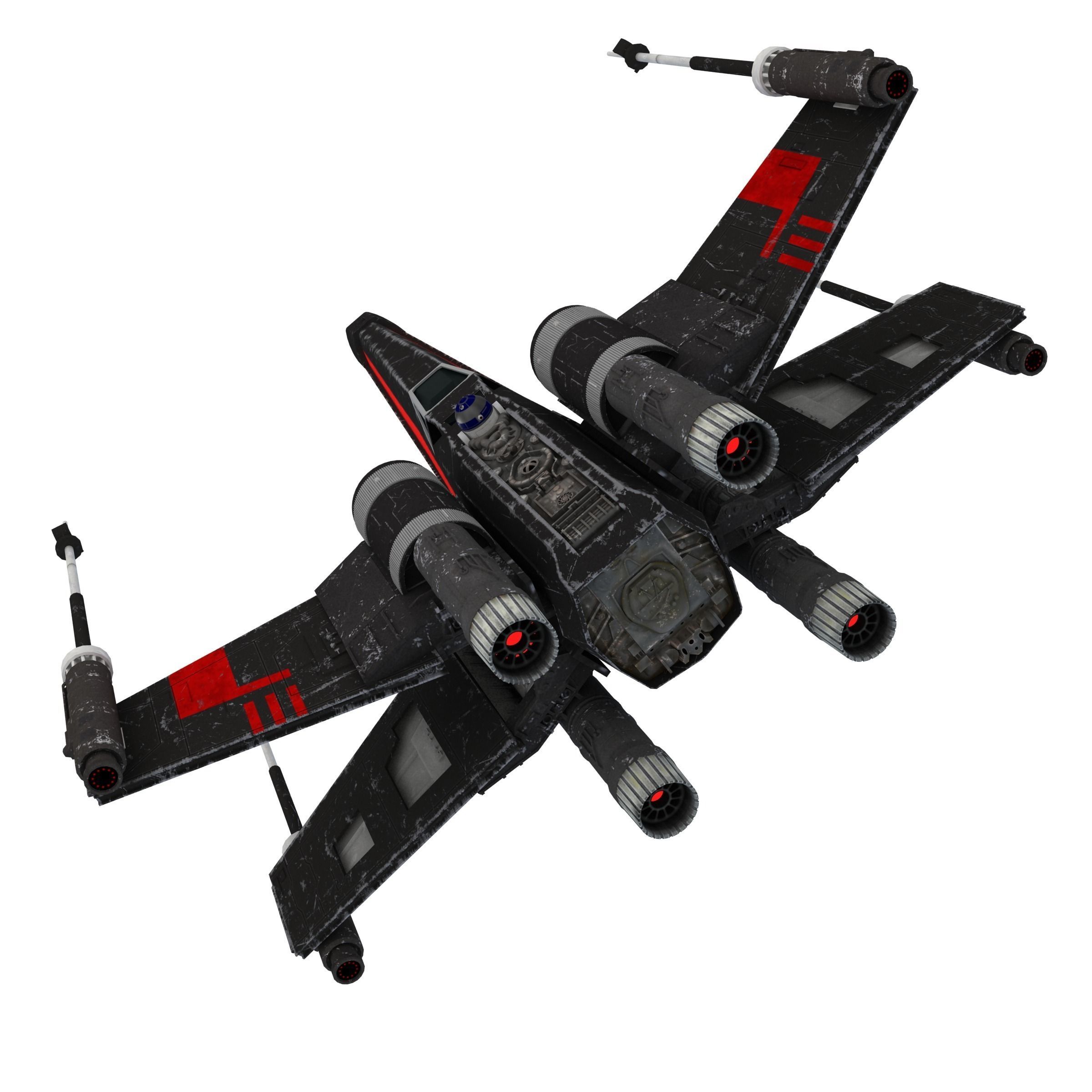 Star Wars X-Wing Black T-70 3D model_4