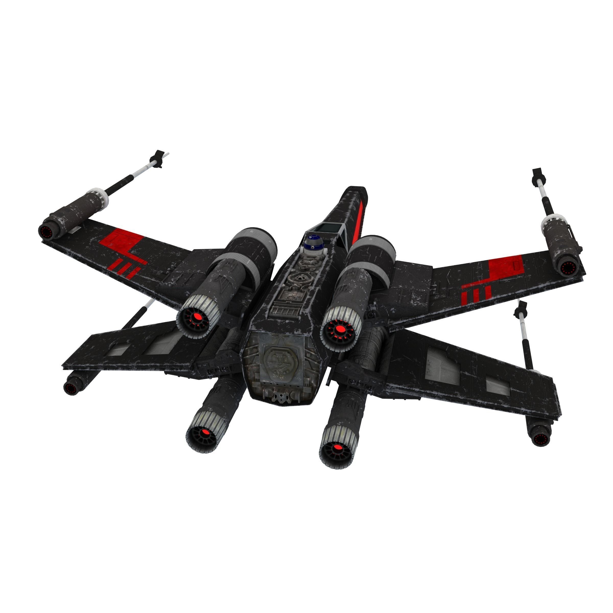 Star Wars X-Wing Black T-70 3D model_3
