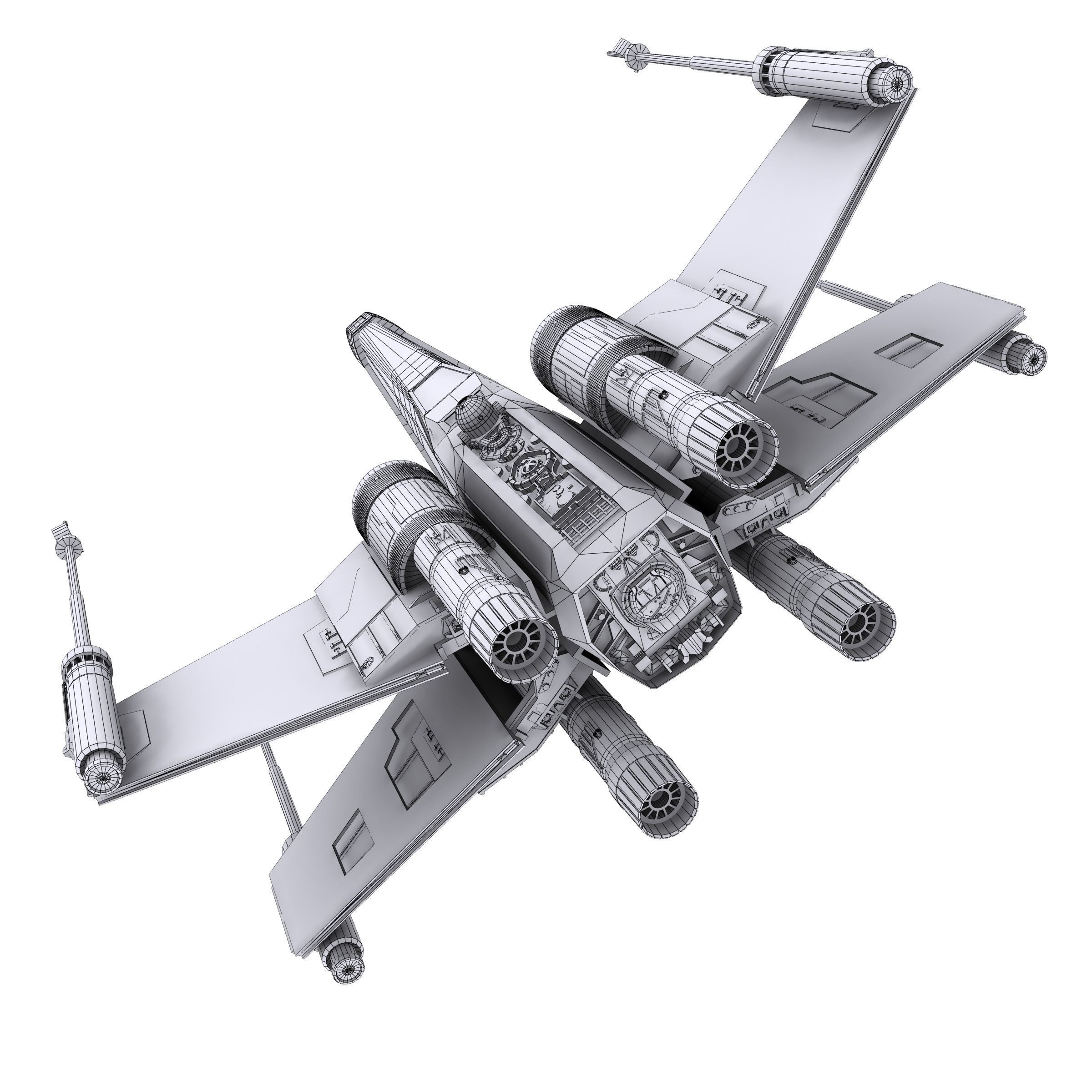 Star Wars X-Wing Black T-70 3D model_12