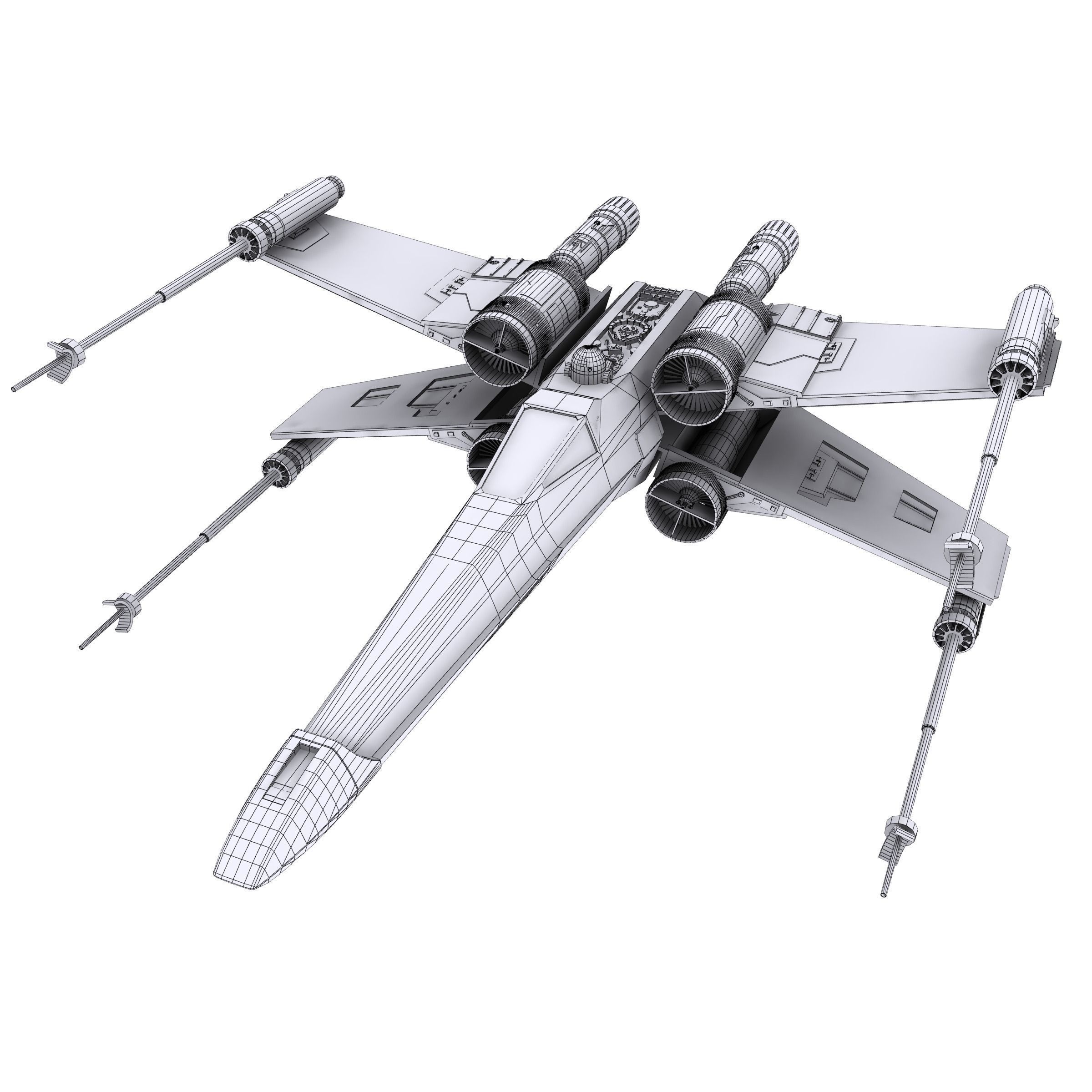 Star Wars X-Wing Black T-70 3D model_11