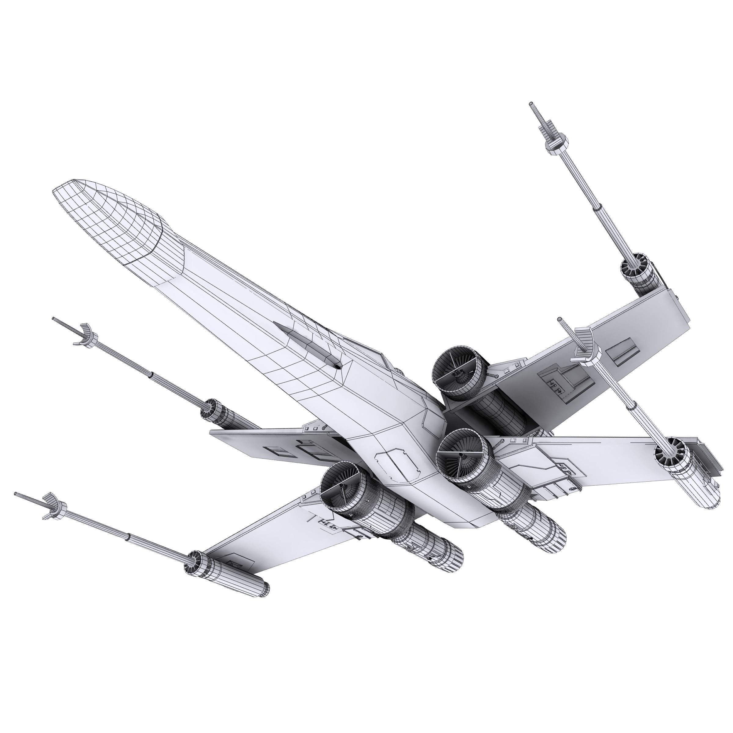 Star Wars X-Wing Black T-70 3D model_14